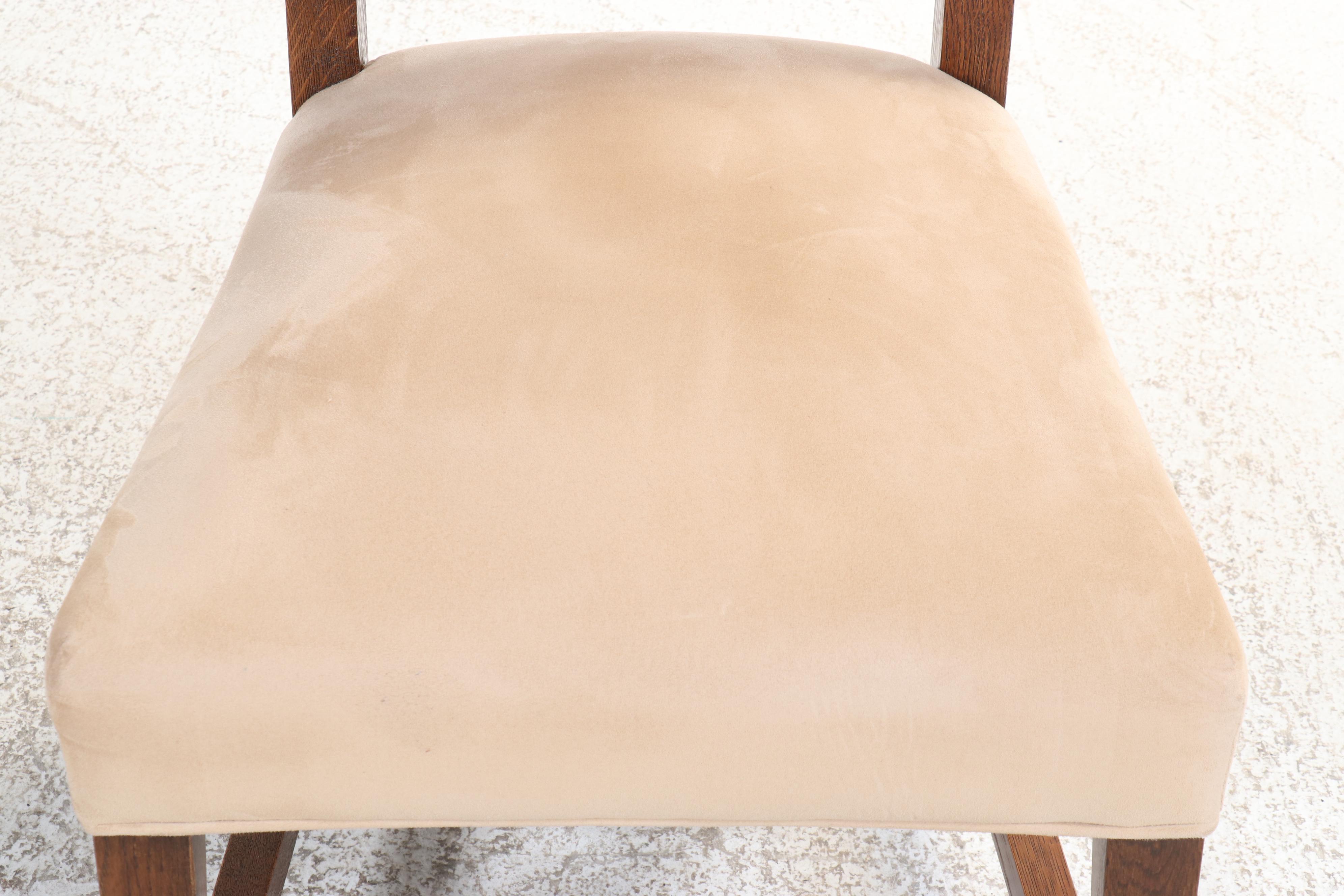 Set of Six Button-Tufted Microsuede Upholstered Dining Chairs