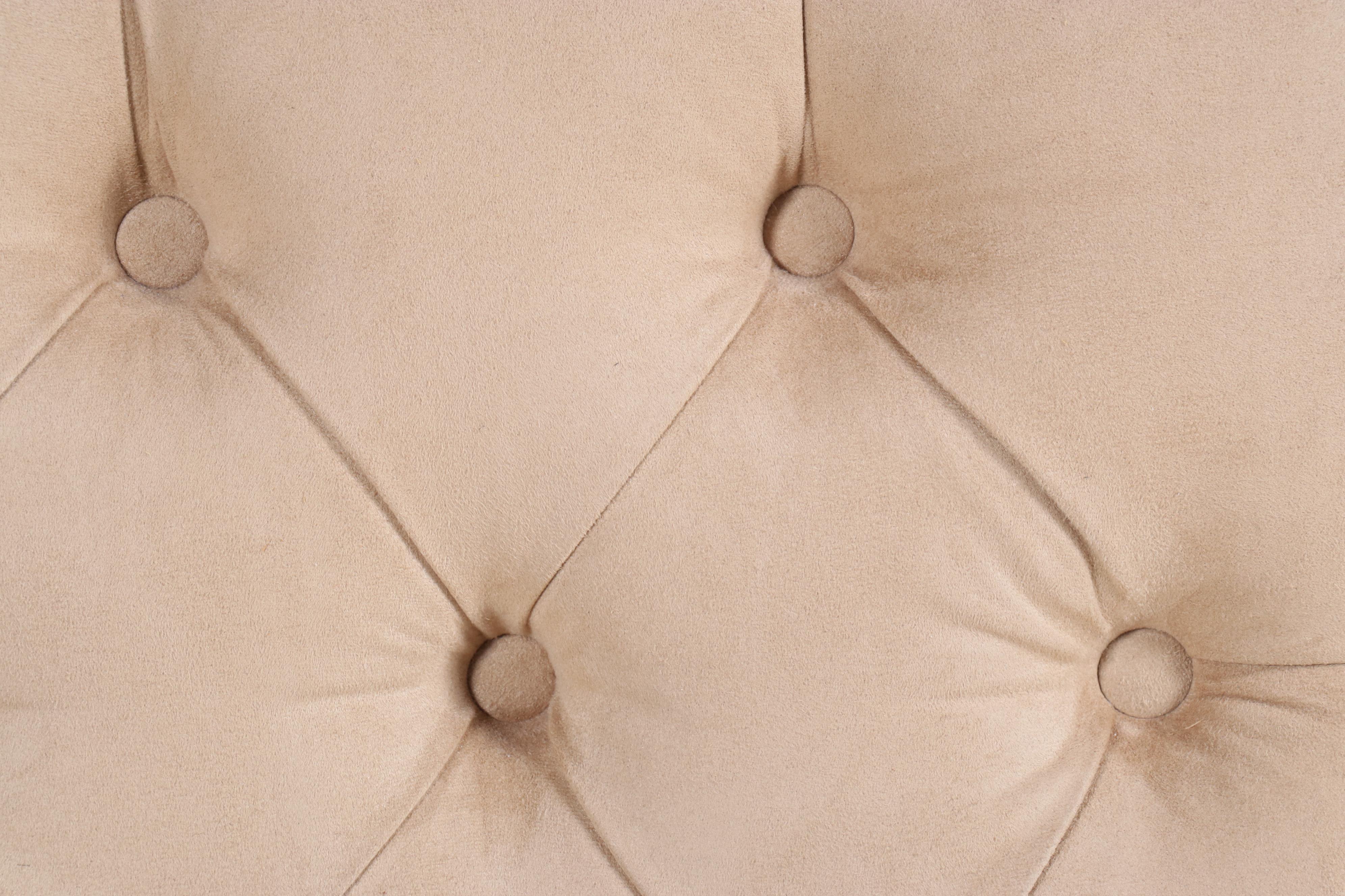 Set of Six Button-Tufted Microsuede Upholstered Dining Chairs