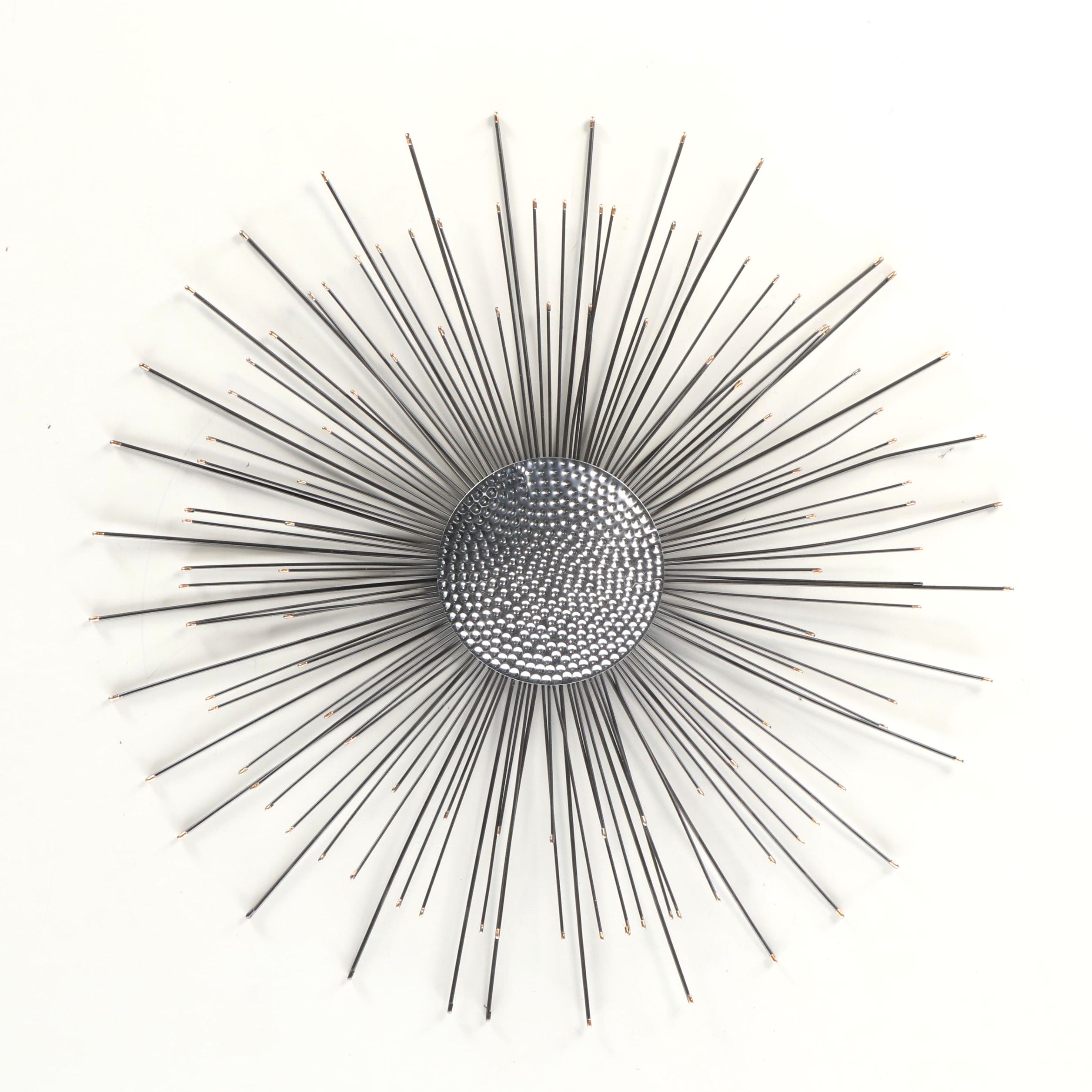 Silver Nailhead and Brass Tipped Starburst Wall Accent, 21st C