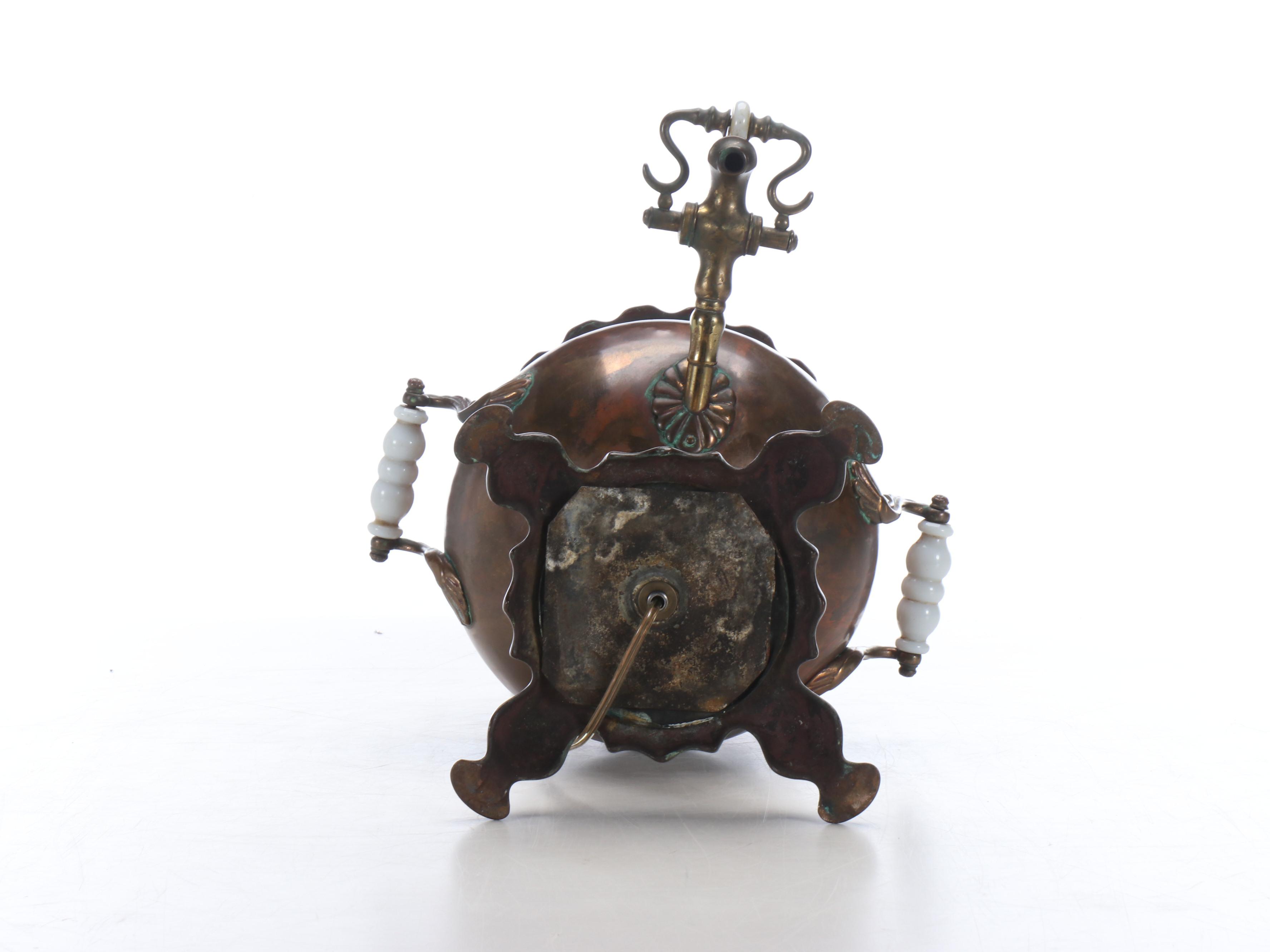 Copper Samovar Table Lamp with Kichler Silk Shade