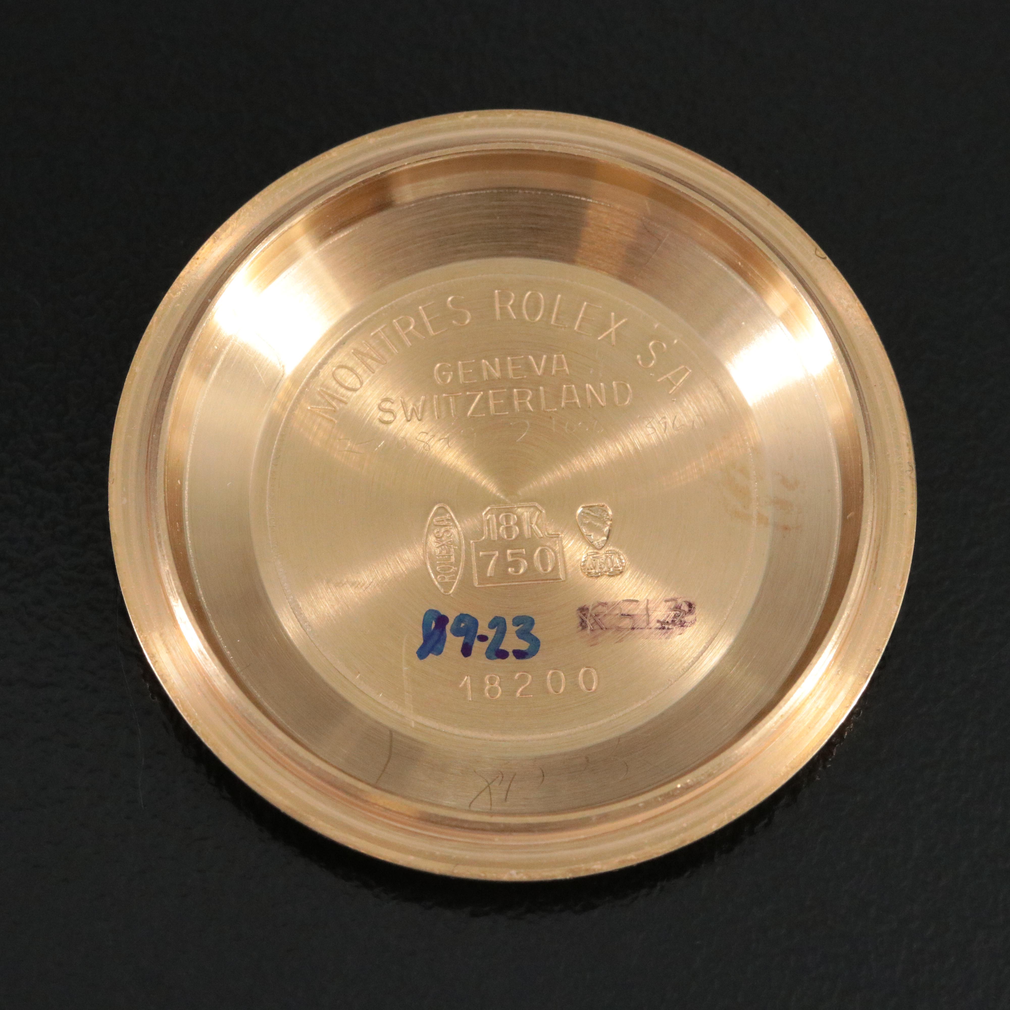 Rolex Day-Date 18238 Custom 1 CTW Diamond 18K Gold 36mm Automatic Watch