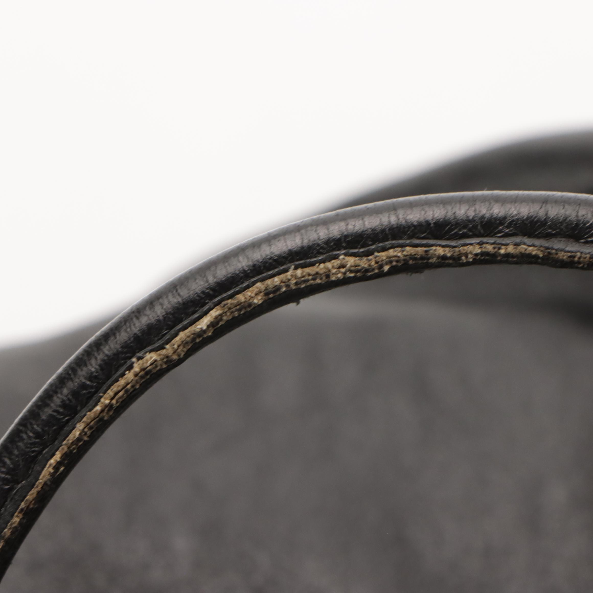 Gucci Horseshoe Handle Slouchy Shoulder Bag in Black Crinkled Calfskin Leather