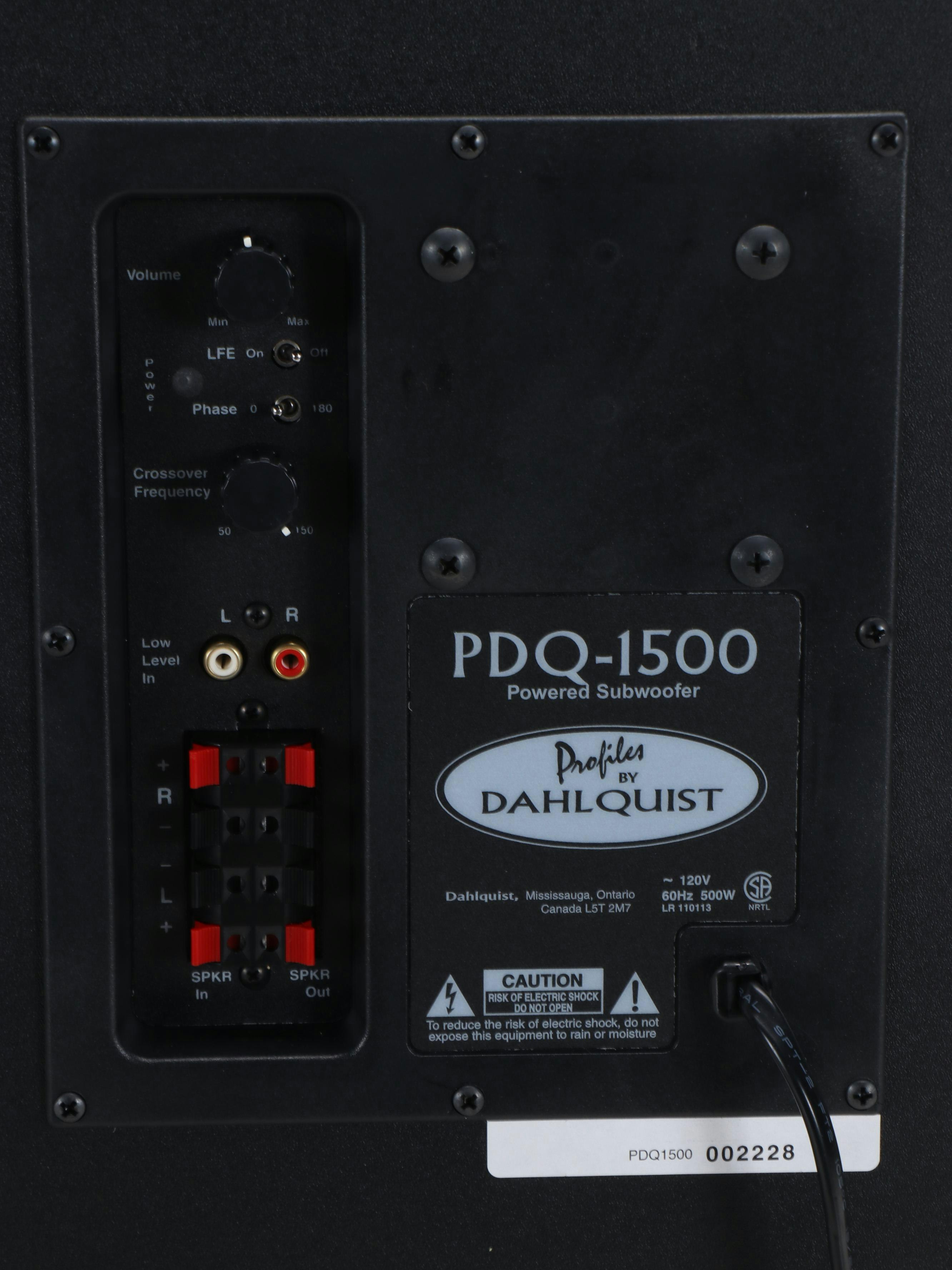 Bohlender-Graebener Radia Series and Dahlquist PDQ-1500 Subwoofer