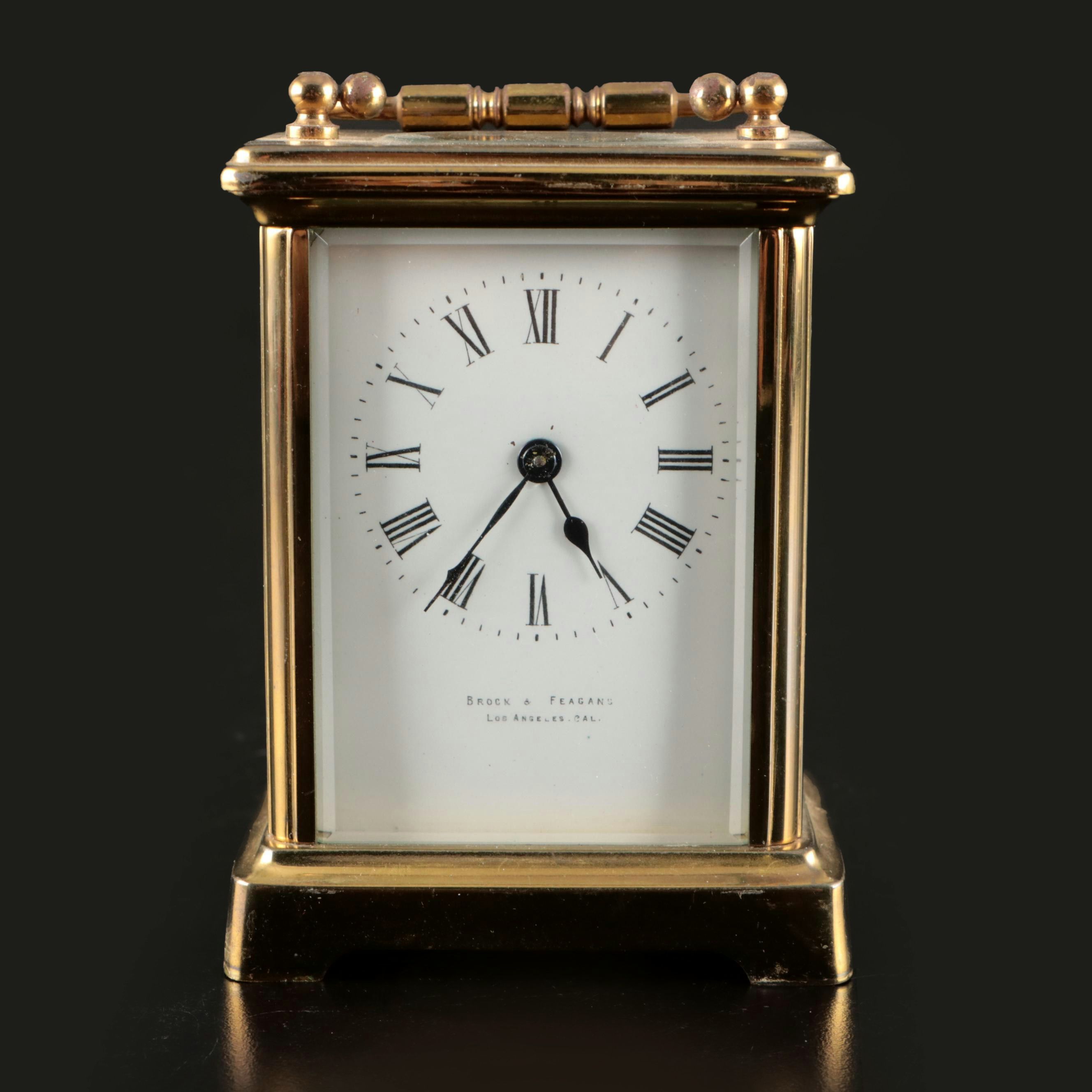 Brock & Feagans Brass Carriage Clock