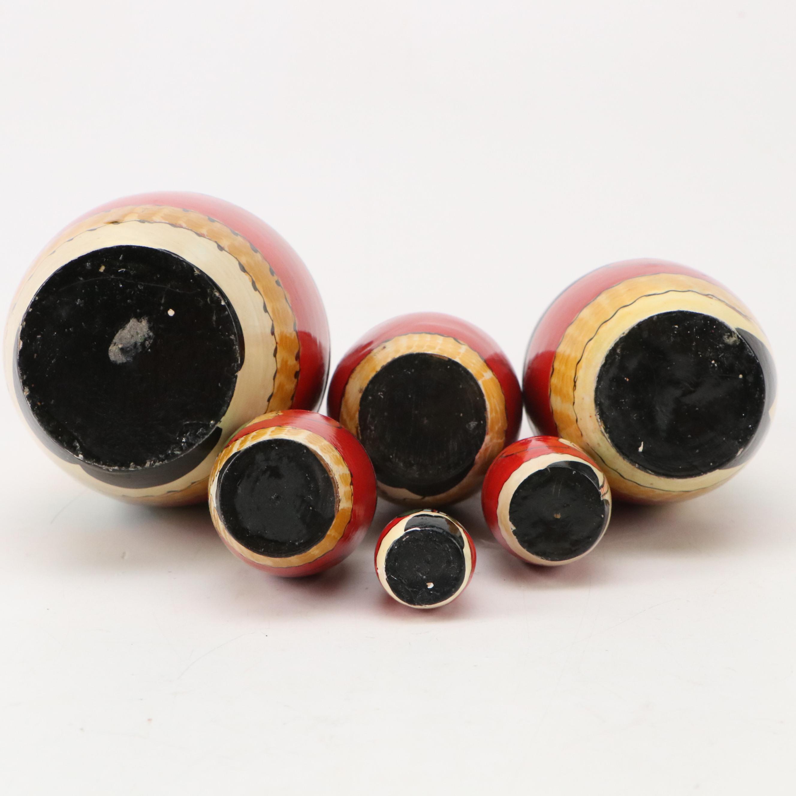 Russian Style Hand-Crafted Santa Matryoshka Dolls with More Christmas Décor