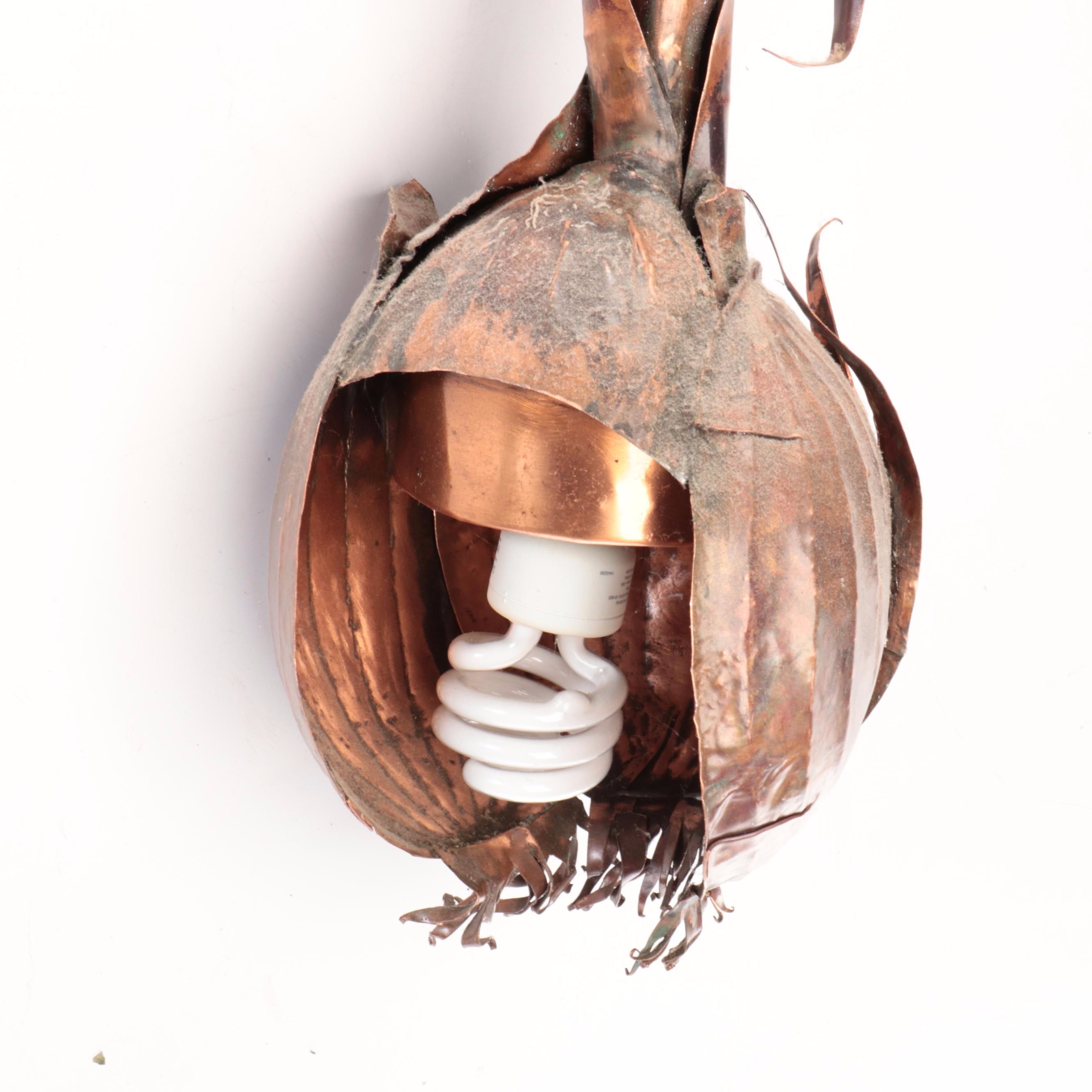 Artisan Crafted Sheet Copper Onion Pendant Light, Contemporary