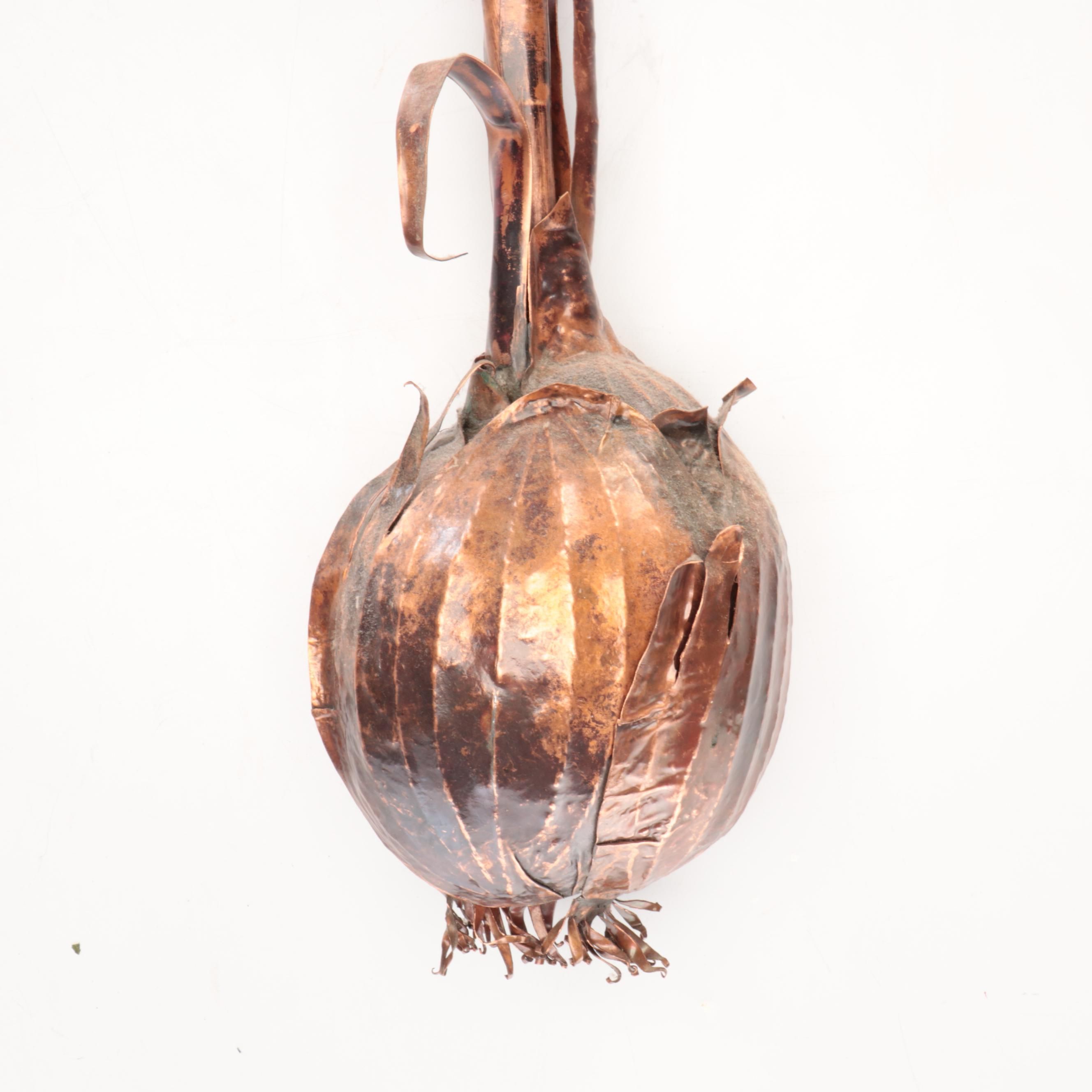 Artisan Crafted Sheet Copper Onion Pendant Light, Contemporary