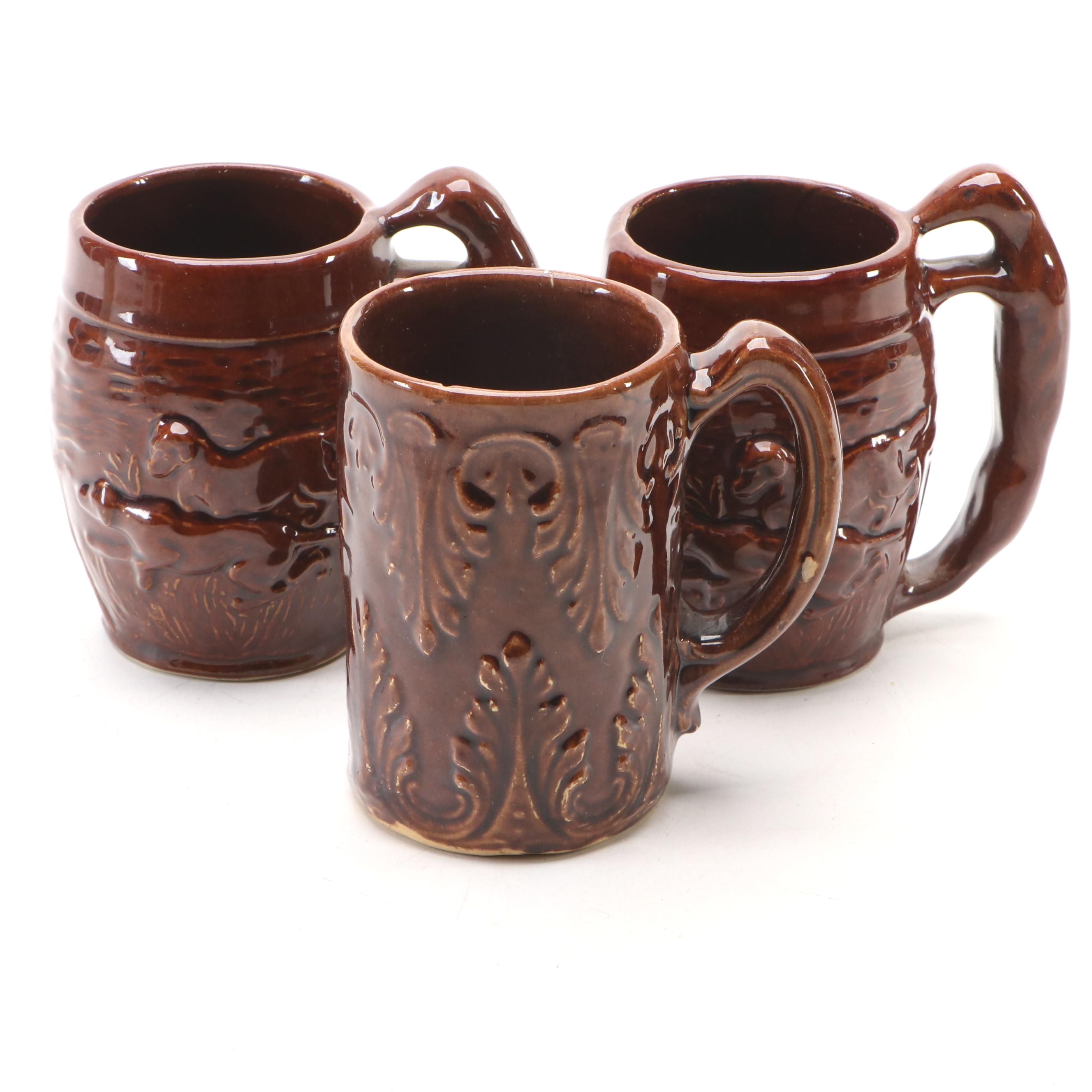Bennington Rockingham Glazed Mug with Other Brownware Tankards