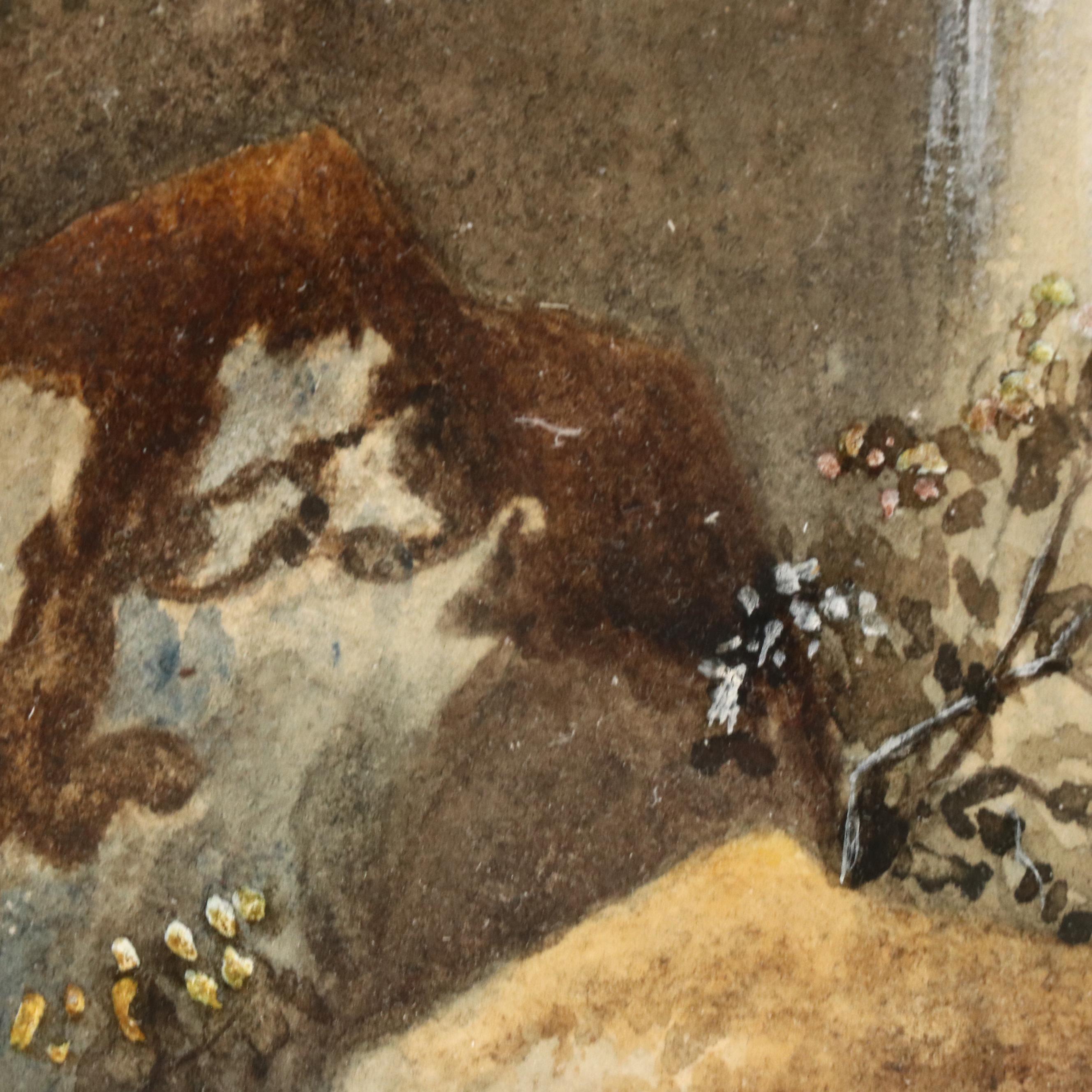 Autumnal Landscape Watercolor Painting of Waterfall Scene and More