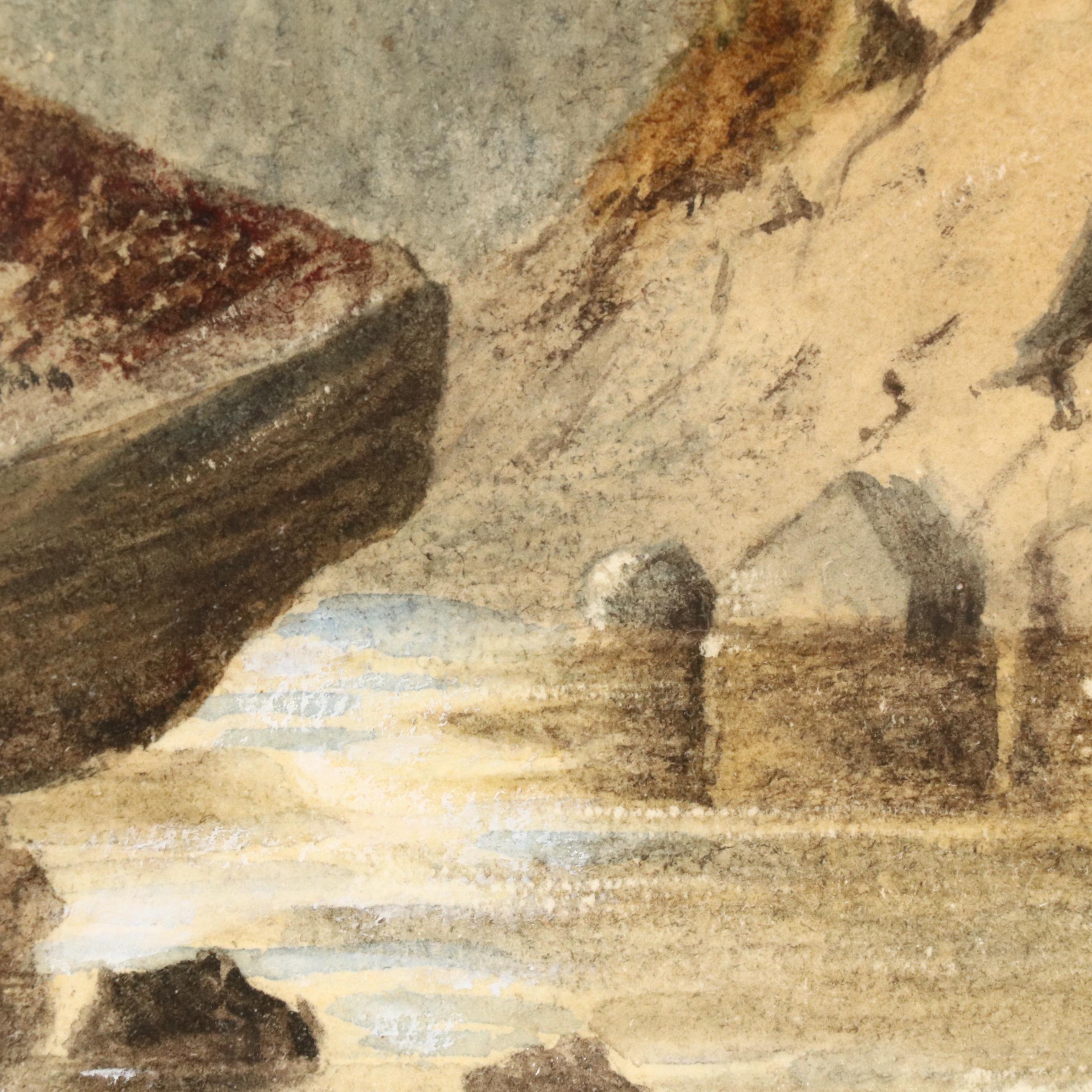 Autumnal Landscape Watercolor Painting of Waterfall Scene and More