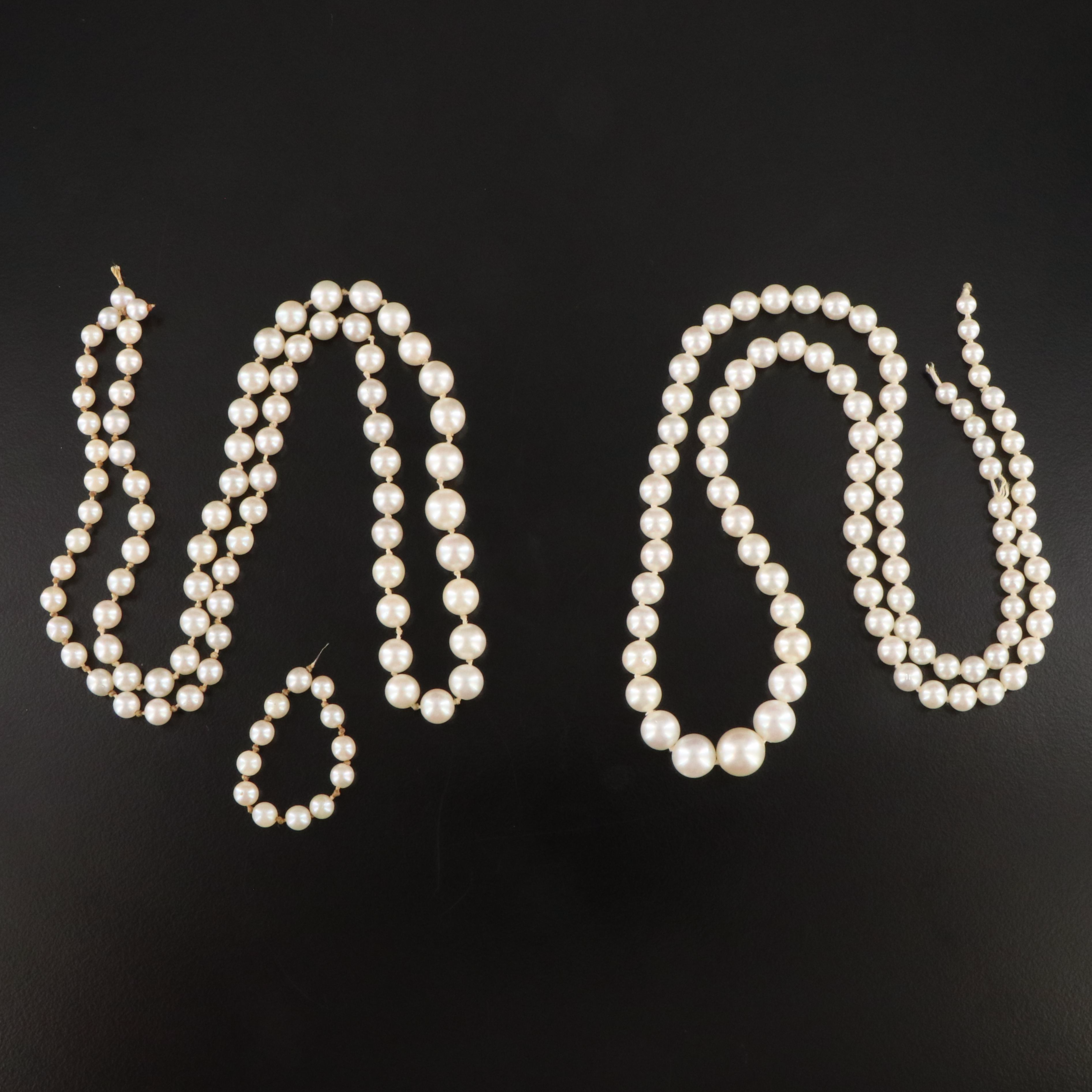 Graduated Pearl Necklaces