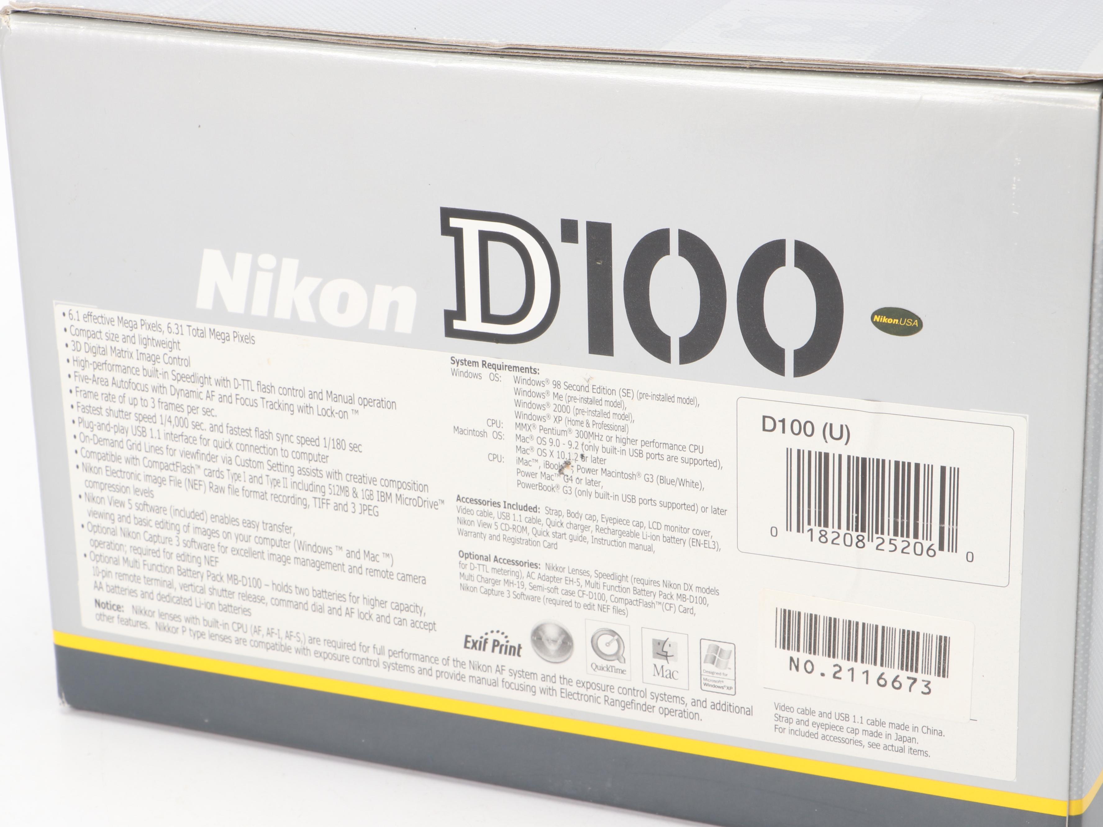 Nikon D100 DSLR Camera and Accessories