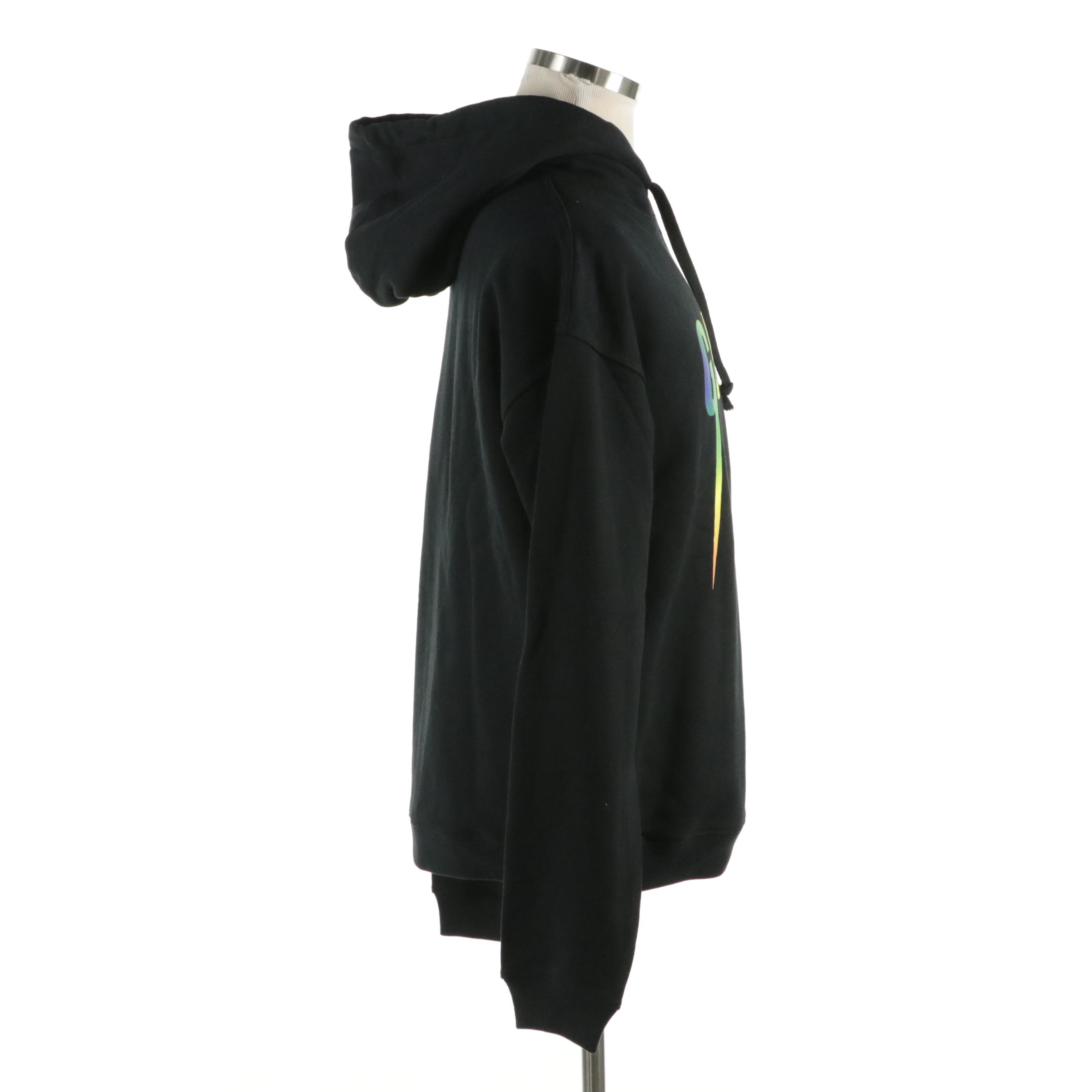 Men's Gucci Blade Logo Hoodie in Black Cotton