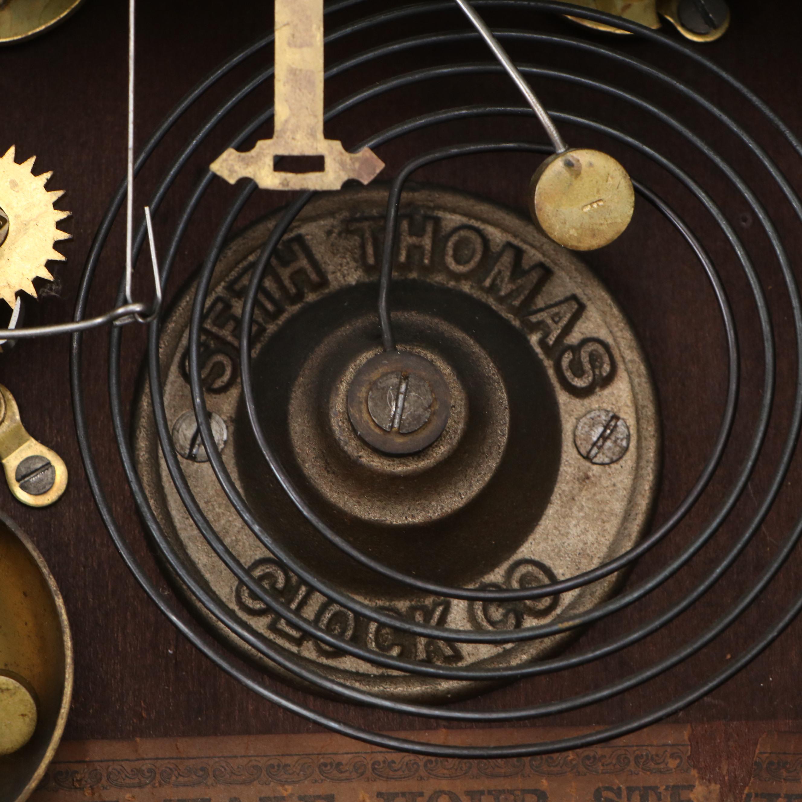 Seth Thomas "Eclipse" Spoon Carved Wooden Mantel Clock