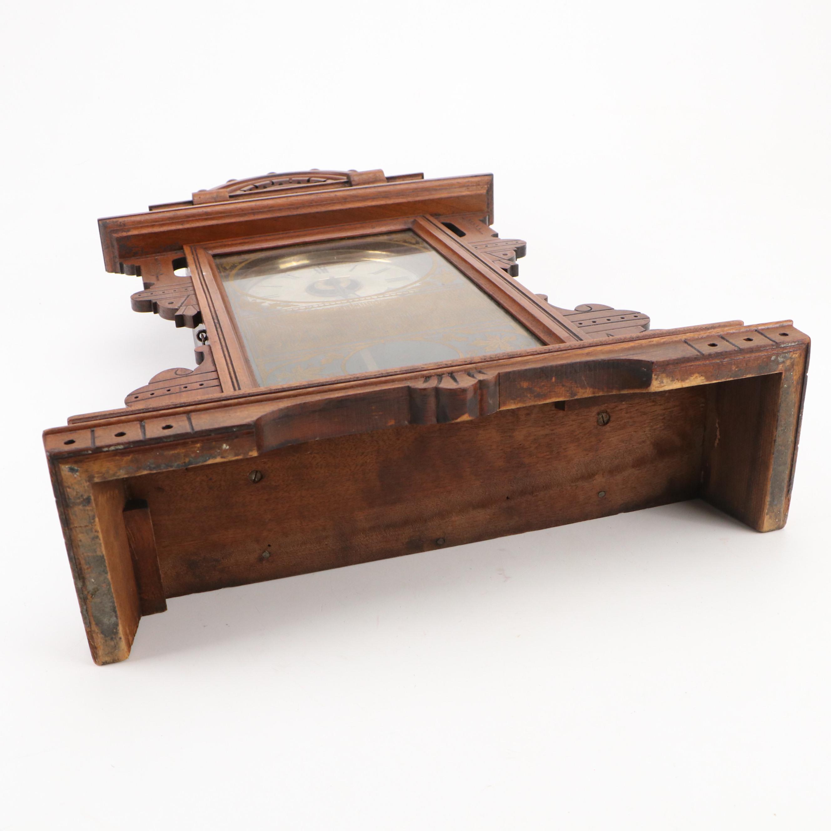 Seth Thomas "Eclipse" Spoon Carved Wooden Mantel Clock