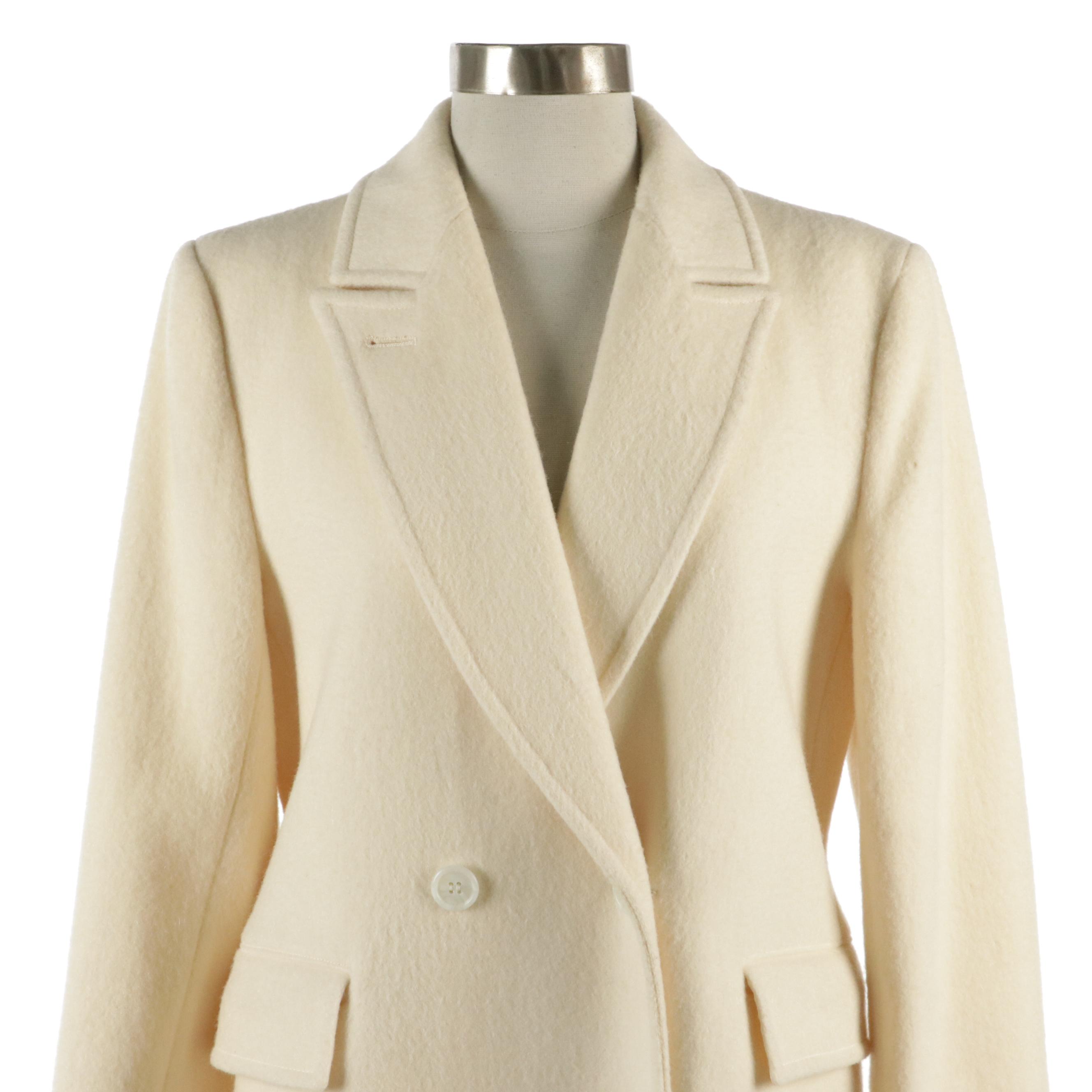 Pendleton Vintage Ivory Wool Double-Breasted Coat