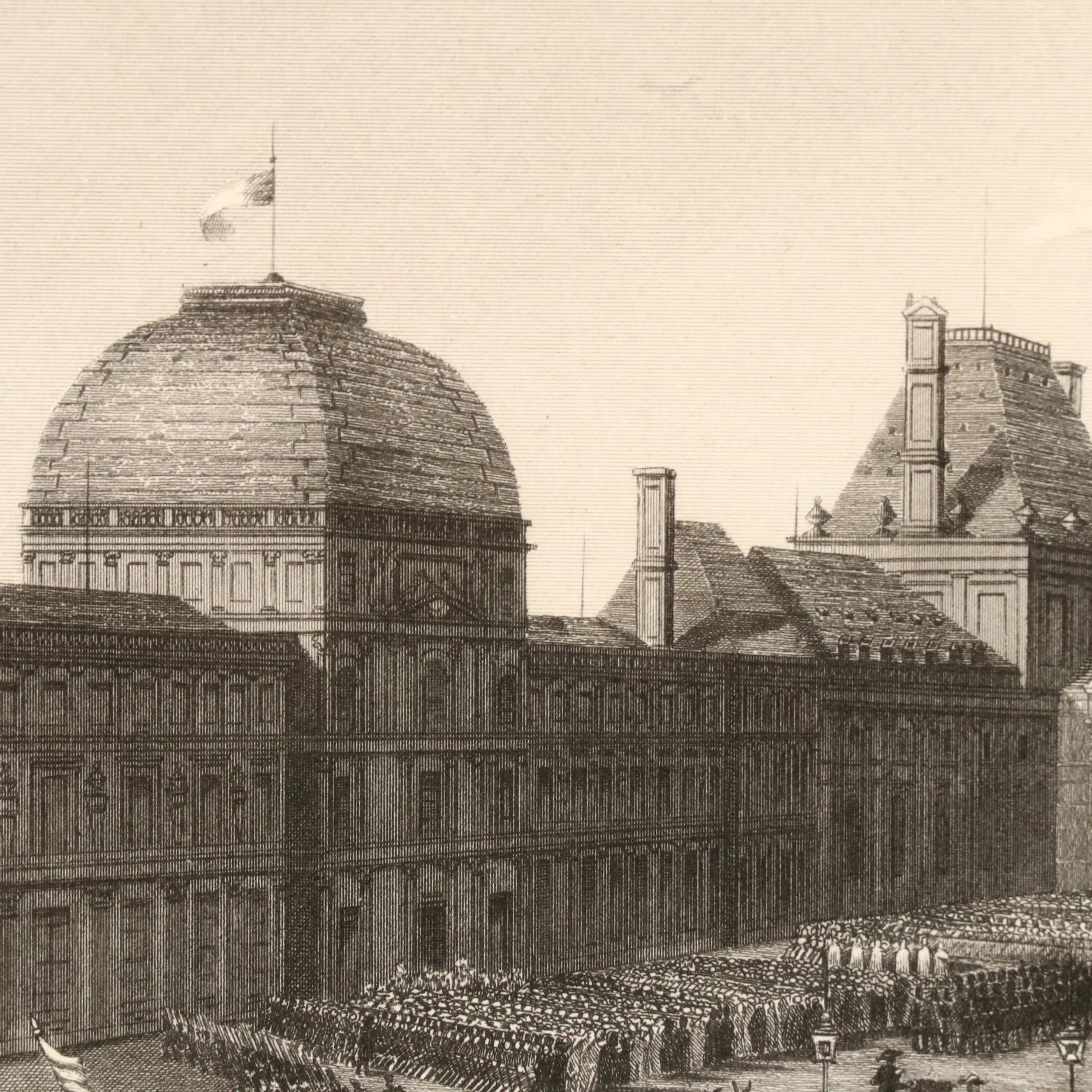 French Architectural Engravings Including "Der Hof der Tuilerien"