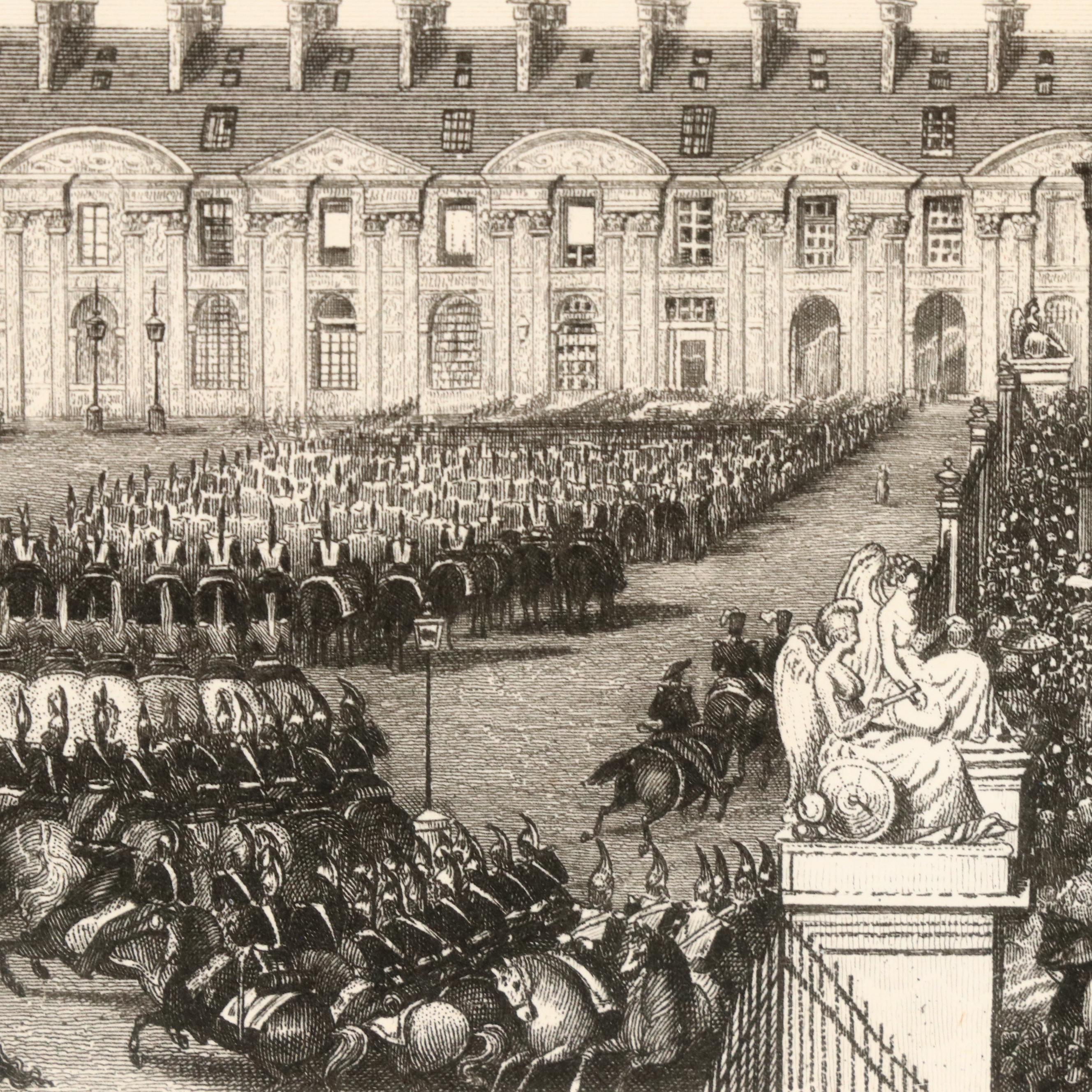 French Architectural Engravings Including "Der Hof der Tuilerien"