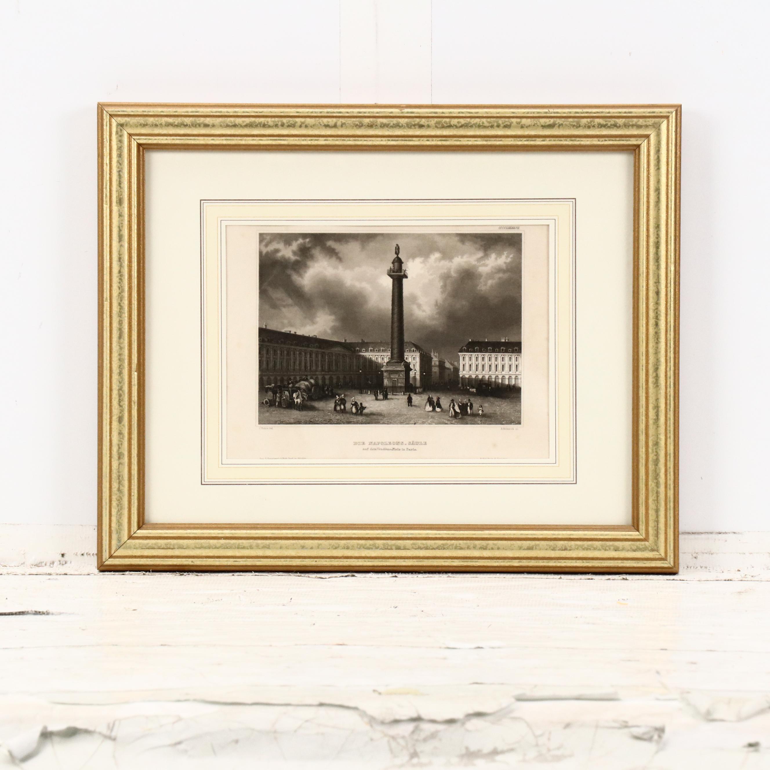 French Architectural Engravings Including "Der Hof der Tuilerien"