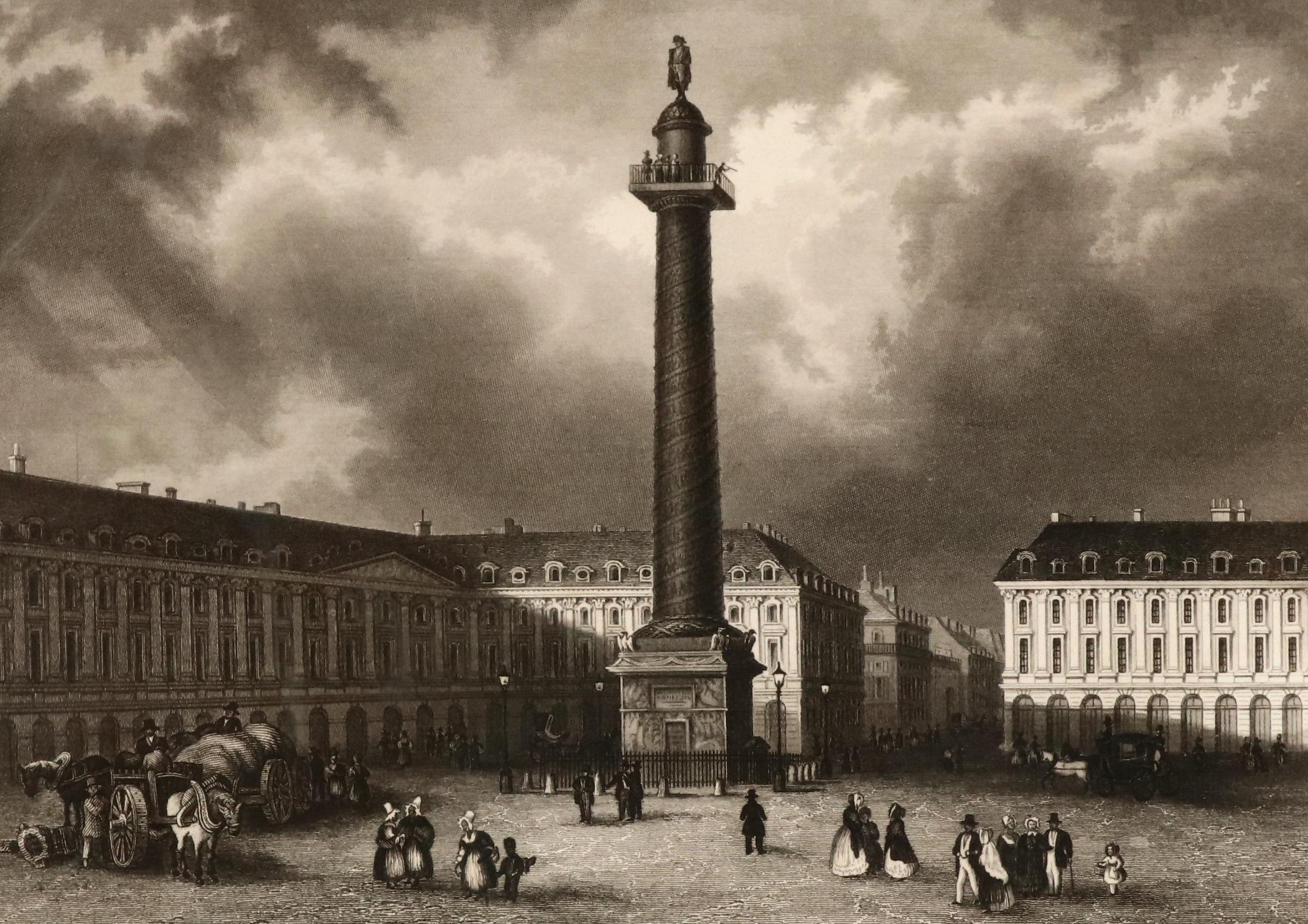 French Architectural Engravings Including "Der Hof der Tuilerien"