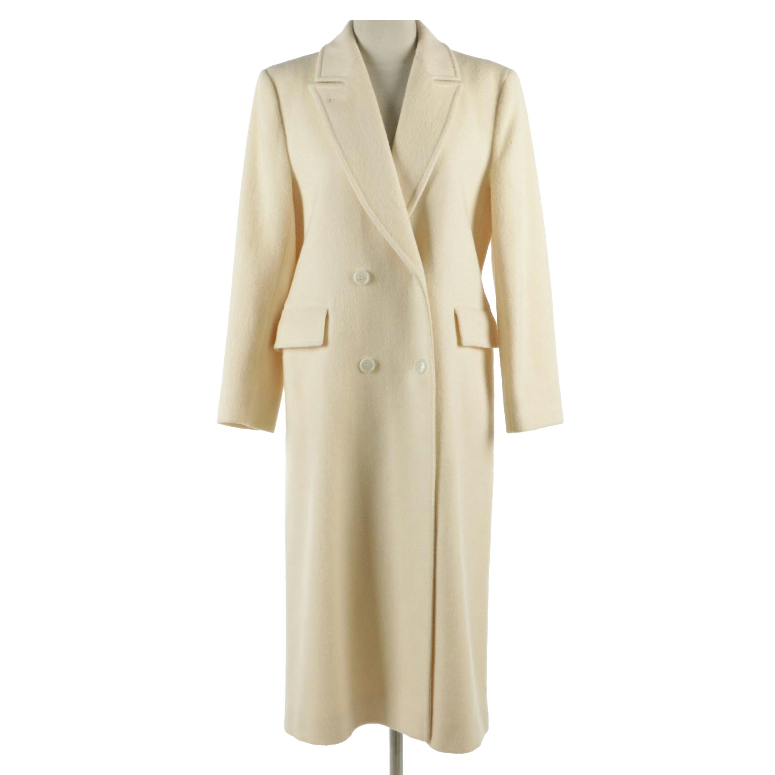 Pendleton Vintage Ivory Wool Double-Breasted Coat