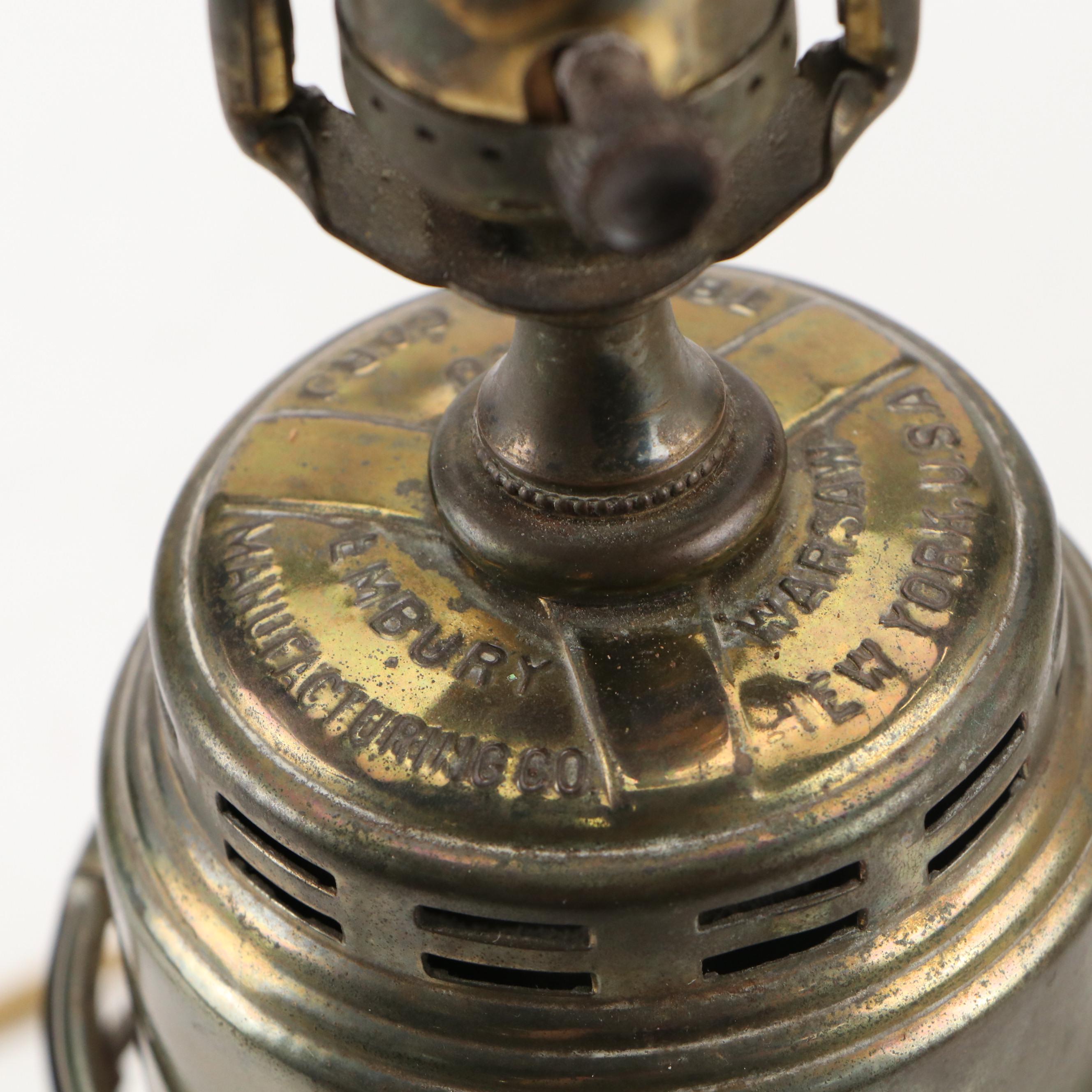 Embury Mfg "Traffic Gard" Signal Lantern Table Lamp with Square Bell Shade