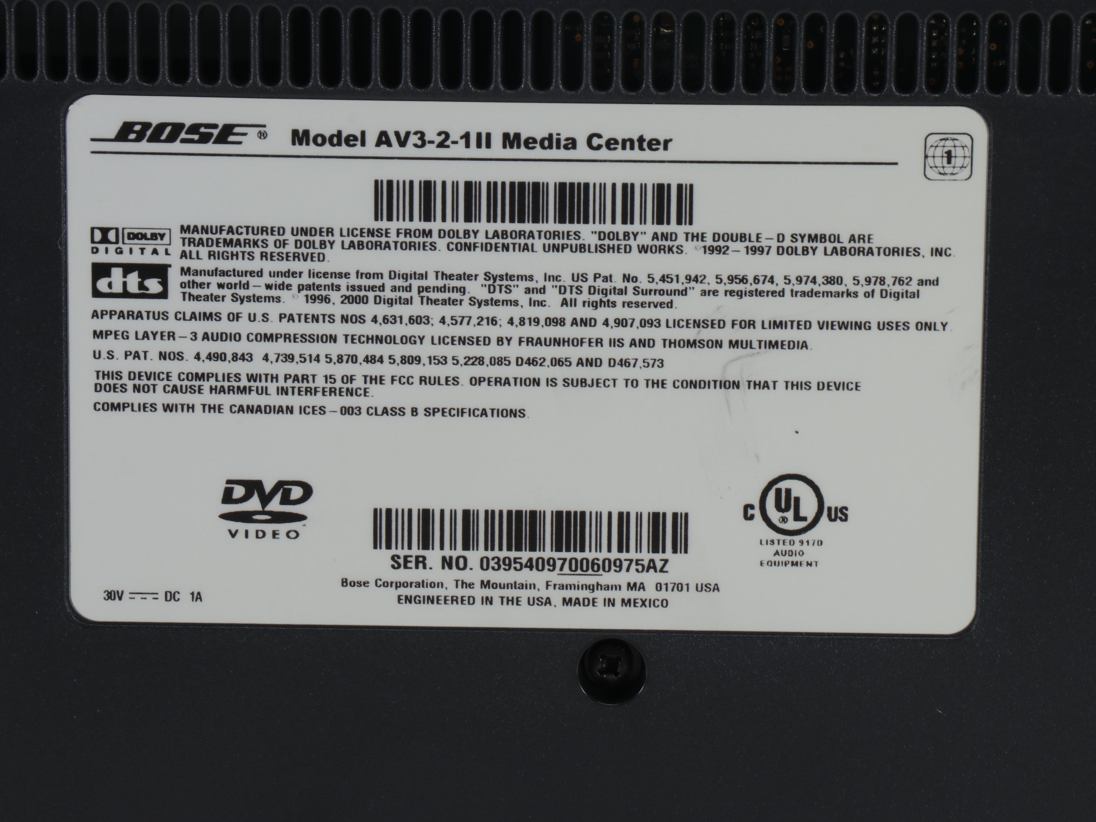 Bose Powered Speaker System, Media Center and More