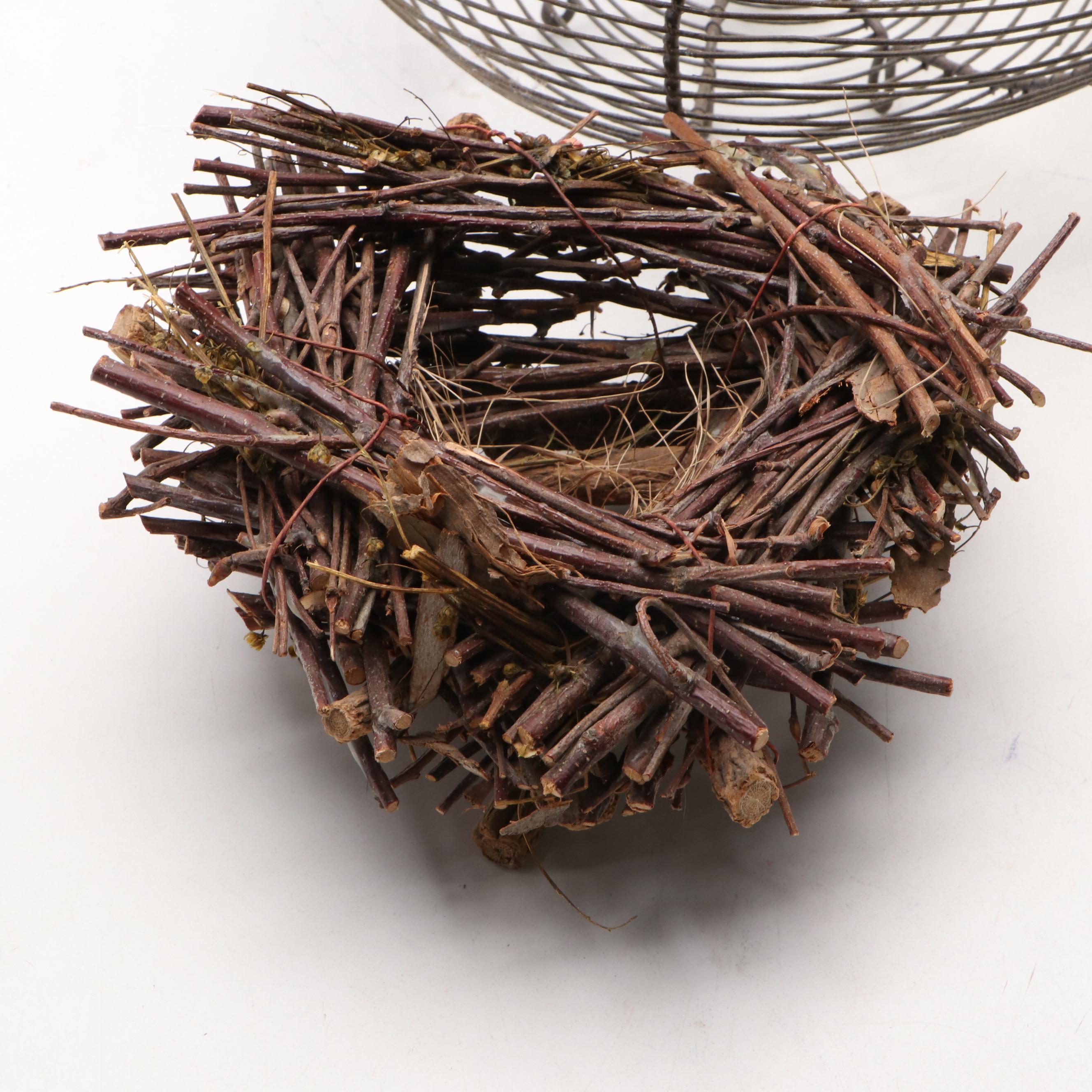 Wire Basket with Planters and Décor