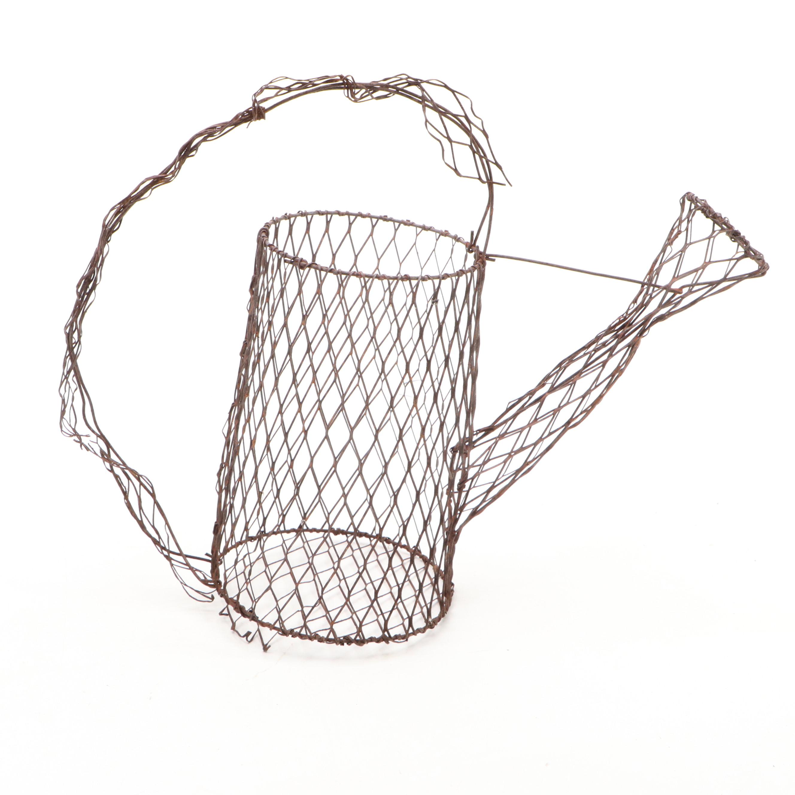 Wire Basket with Planters and Décor