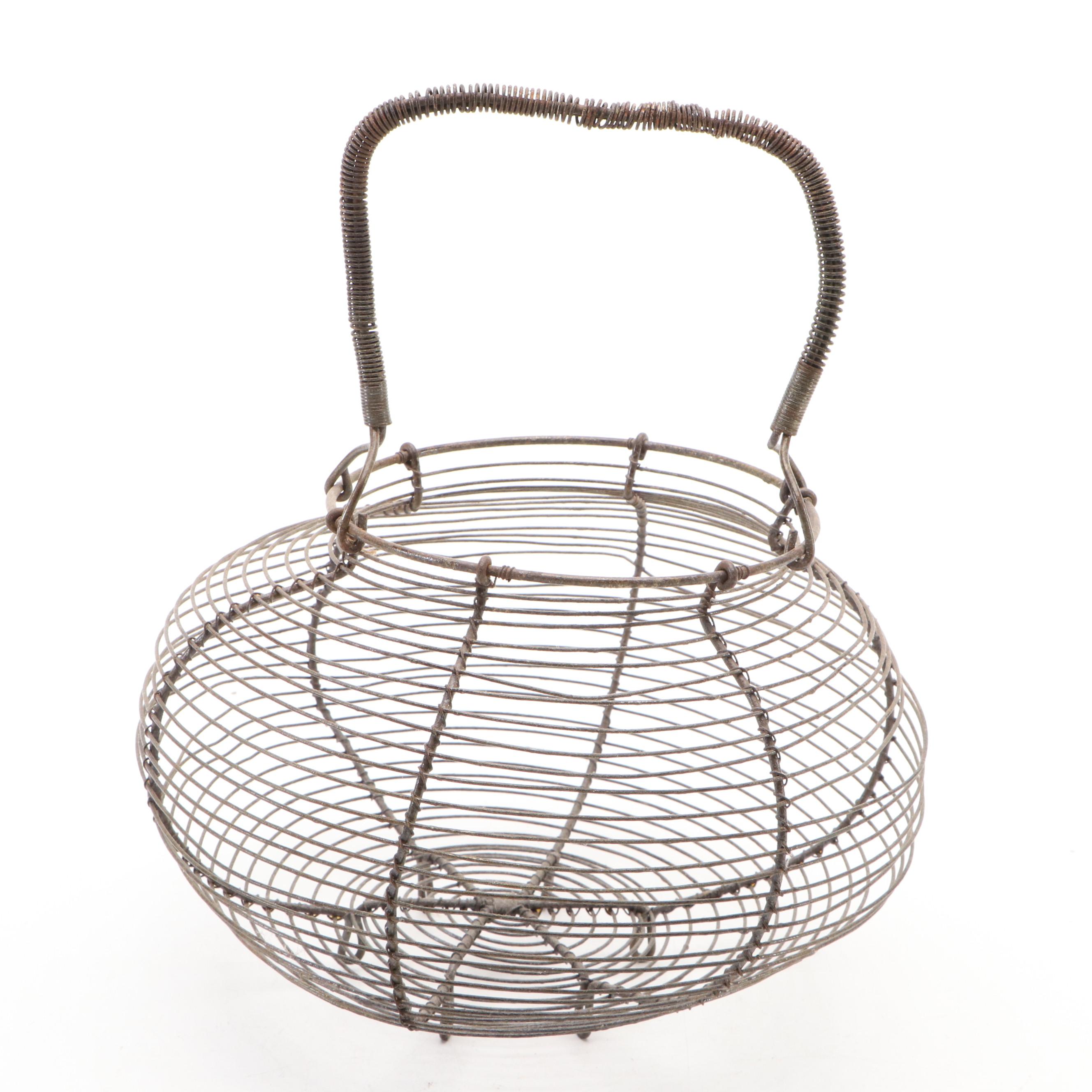 Wire Basket with Planters and Décor