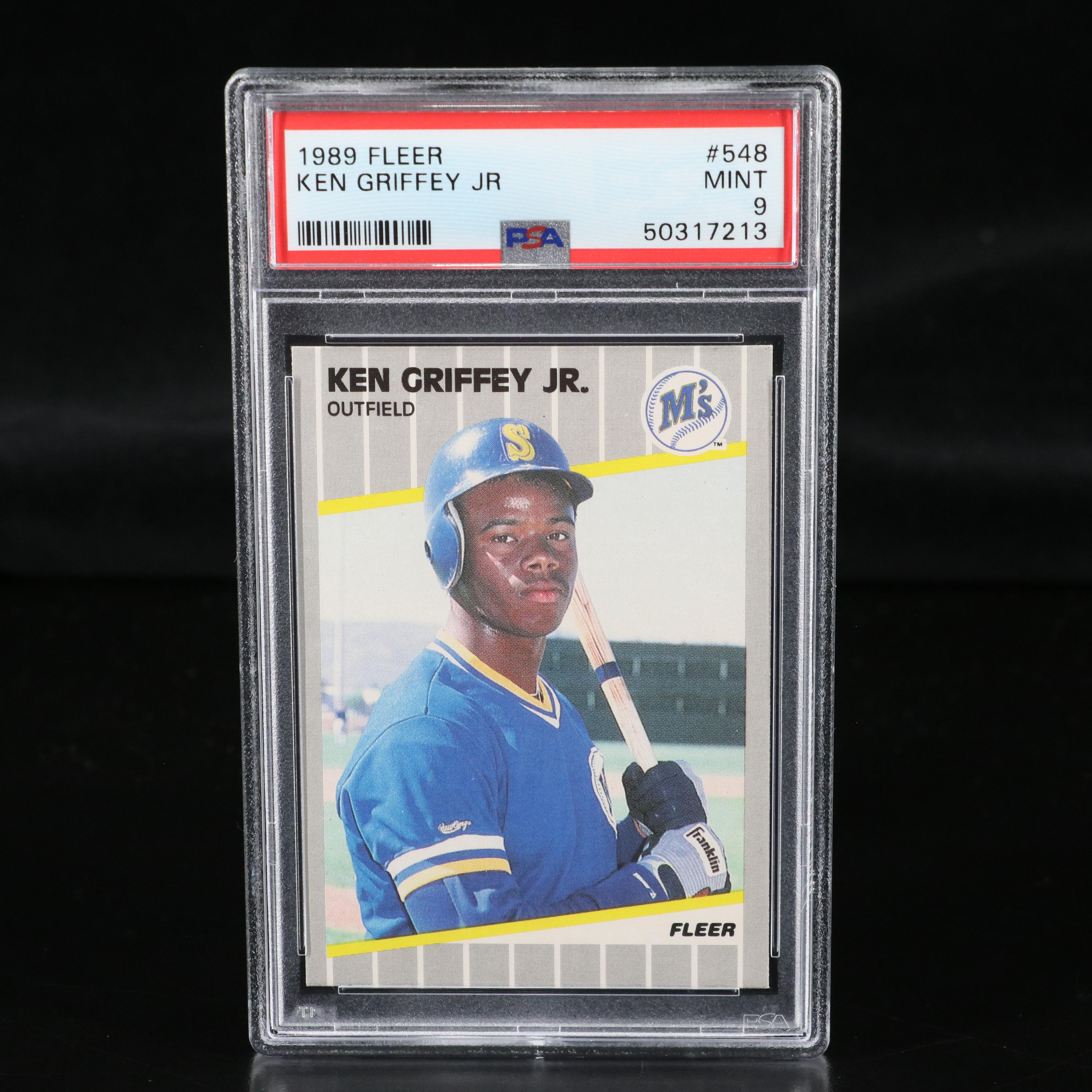 1989 Fleer Ken Griffey Jr. Seattle Mariners Rookie Baseball Card Graded PSA 9