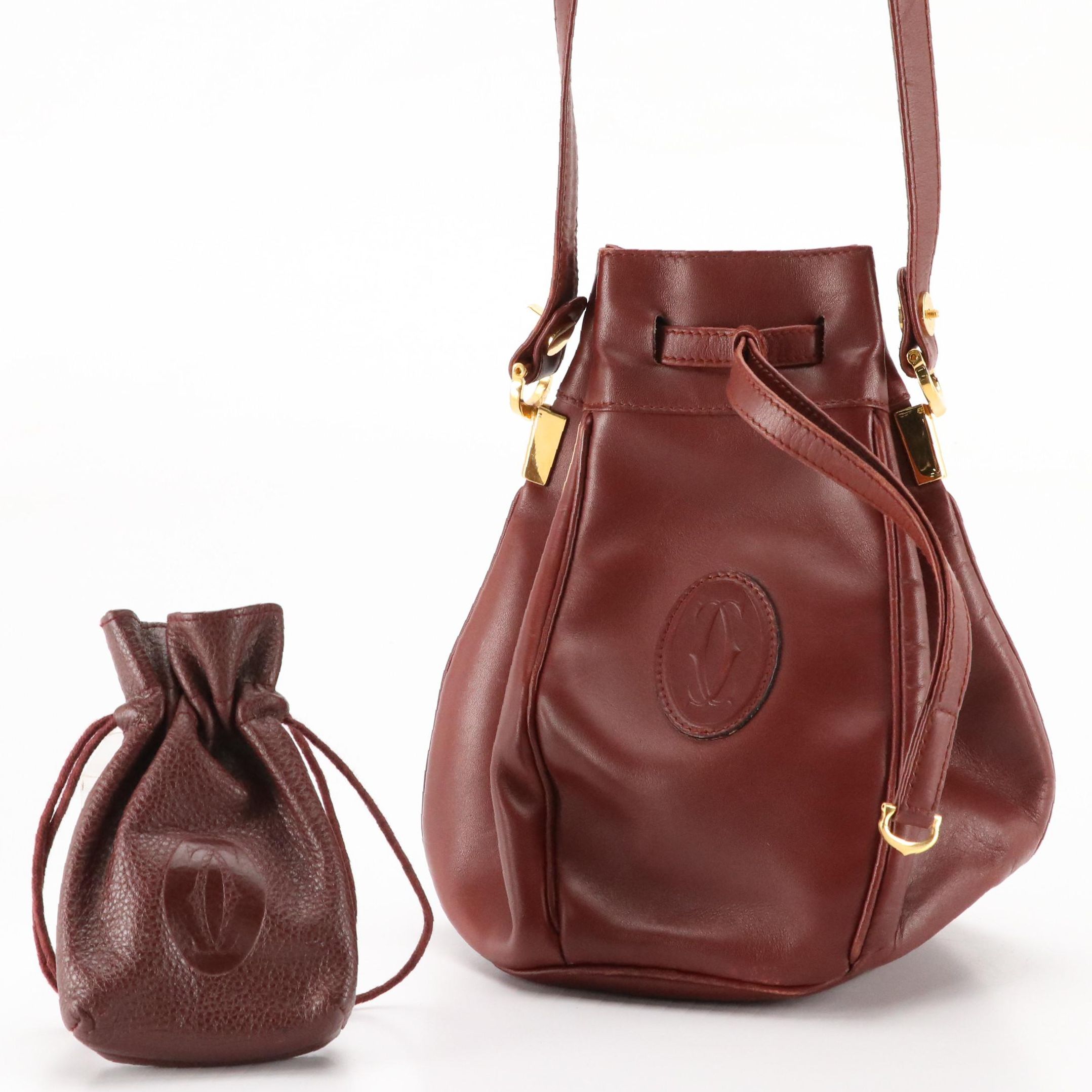 Cartier Must de Cartier Small Bucket Bag with Drawstring Pouch