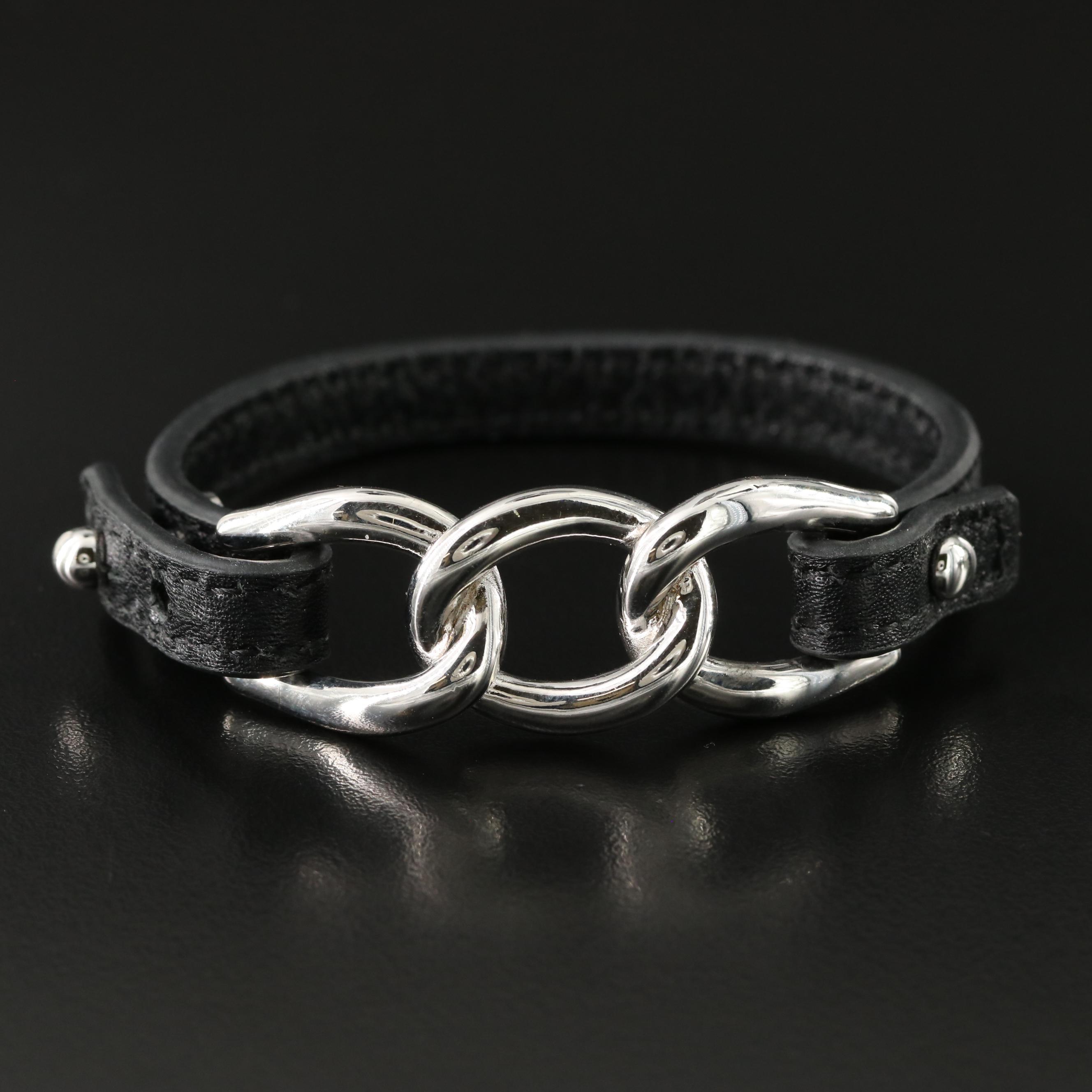 Sheryl Lowe Interlocking Leather Bracelet
