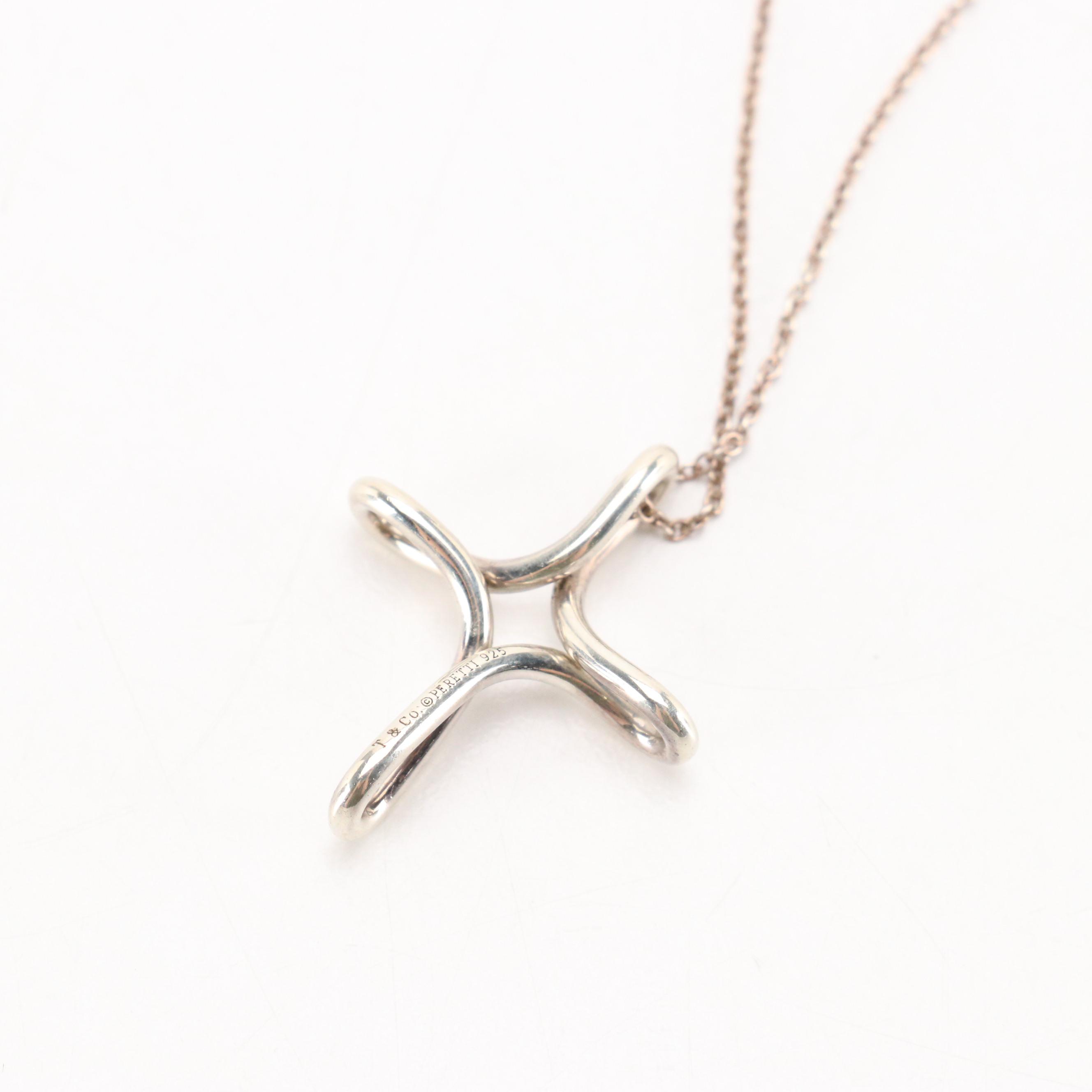 Elsa Peretti for Tiffany & Co. Sterling Infinity Cross Pendant Necklace