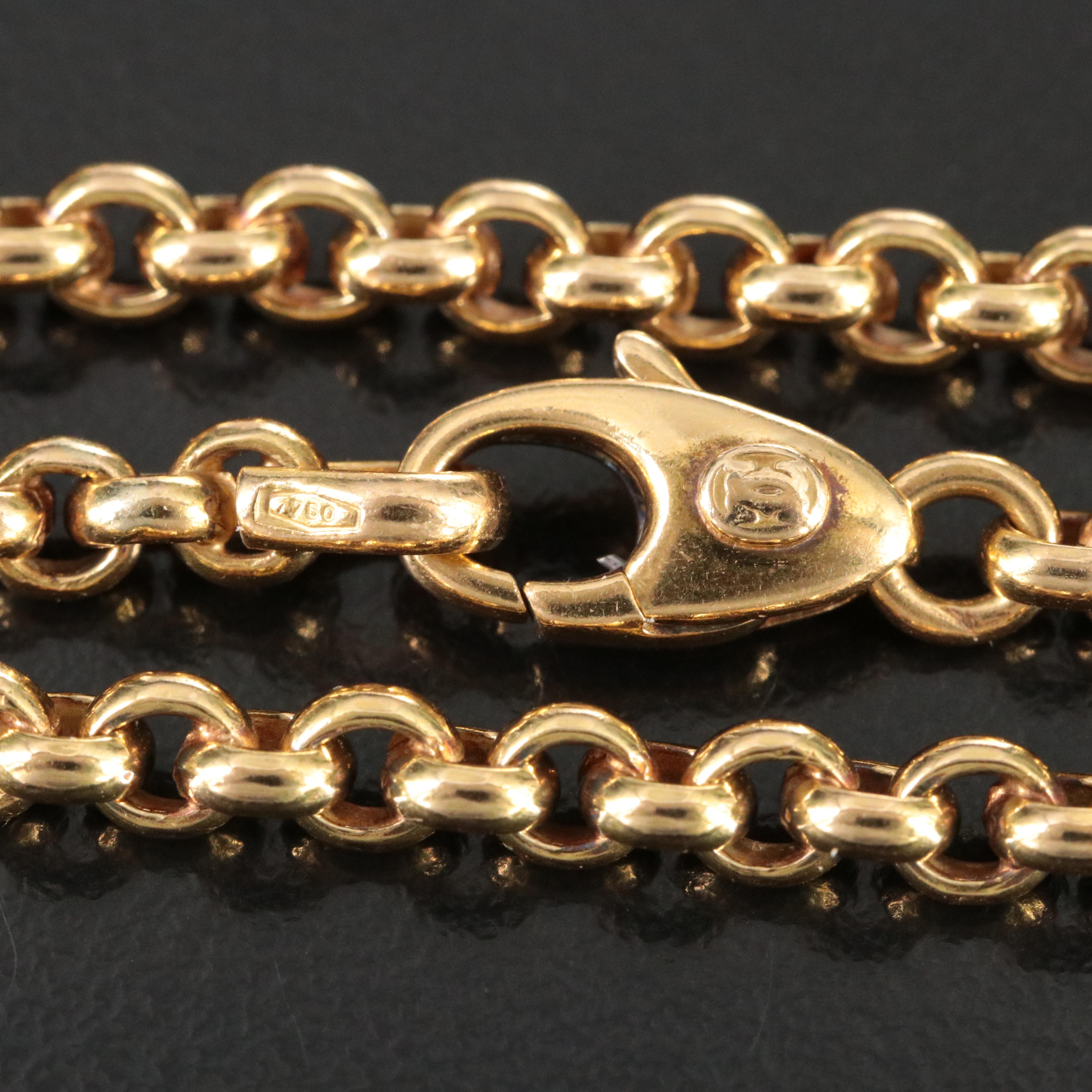 Cartier 18K 1/4 Oz. Ingot Bar Charm with Rolo Chain Necklace