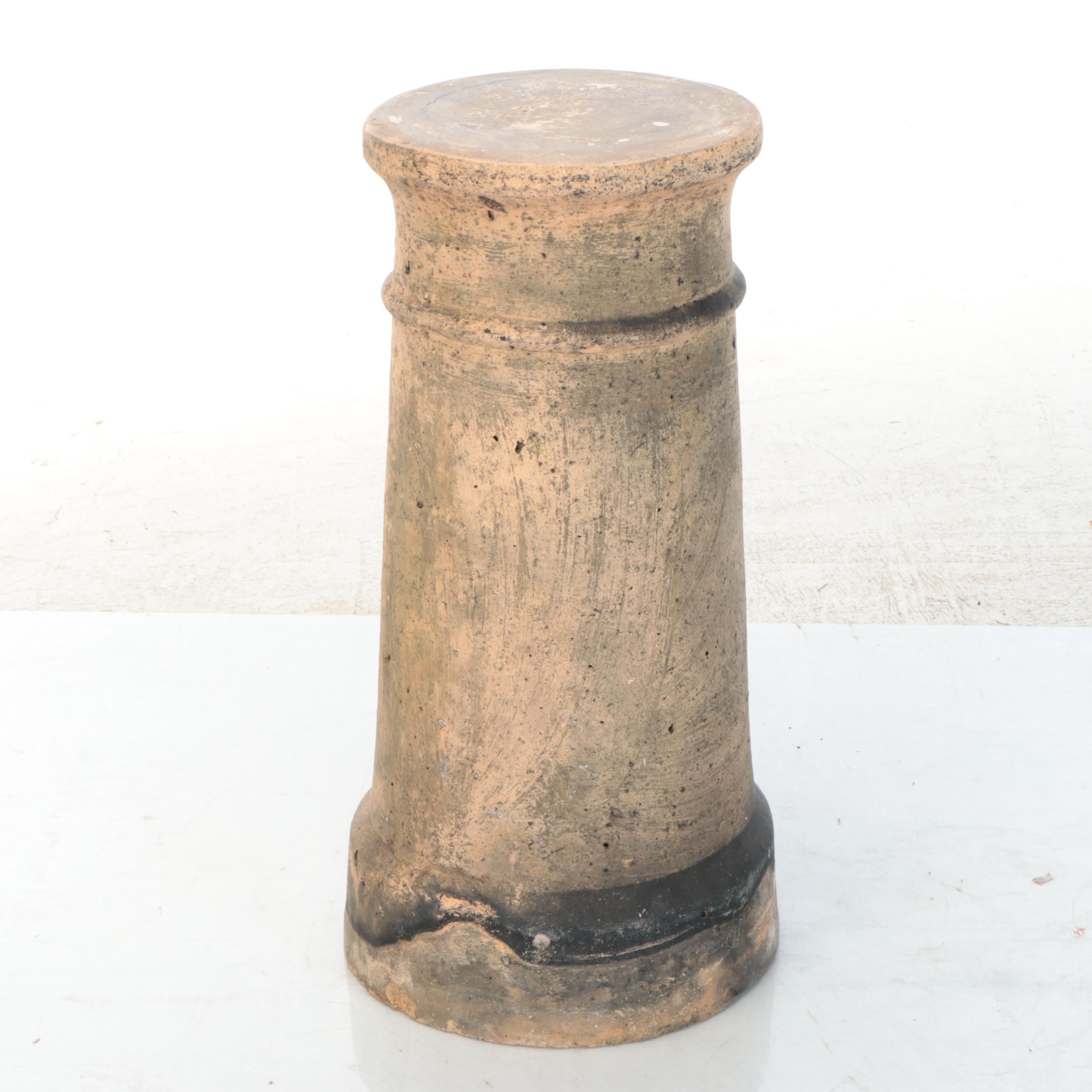 Victorian Terracotta Chimney Pot Adapted to Pedestal