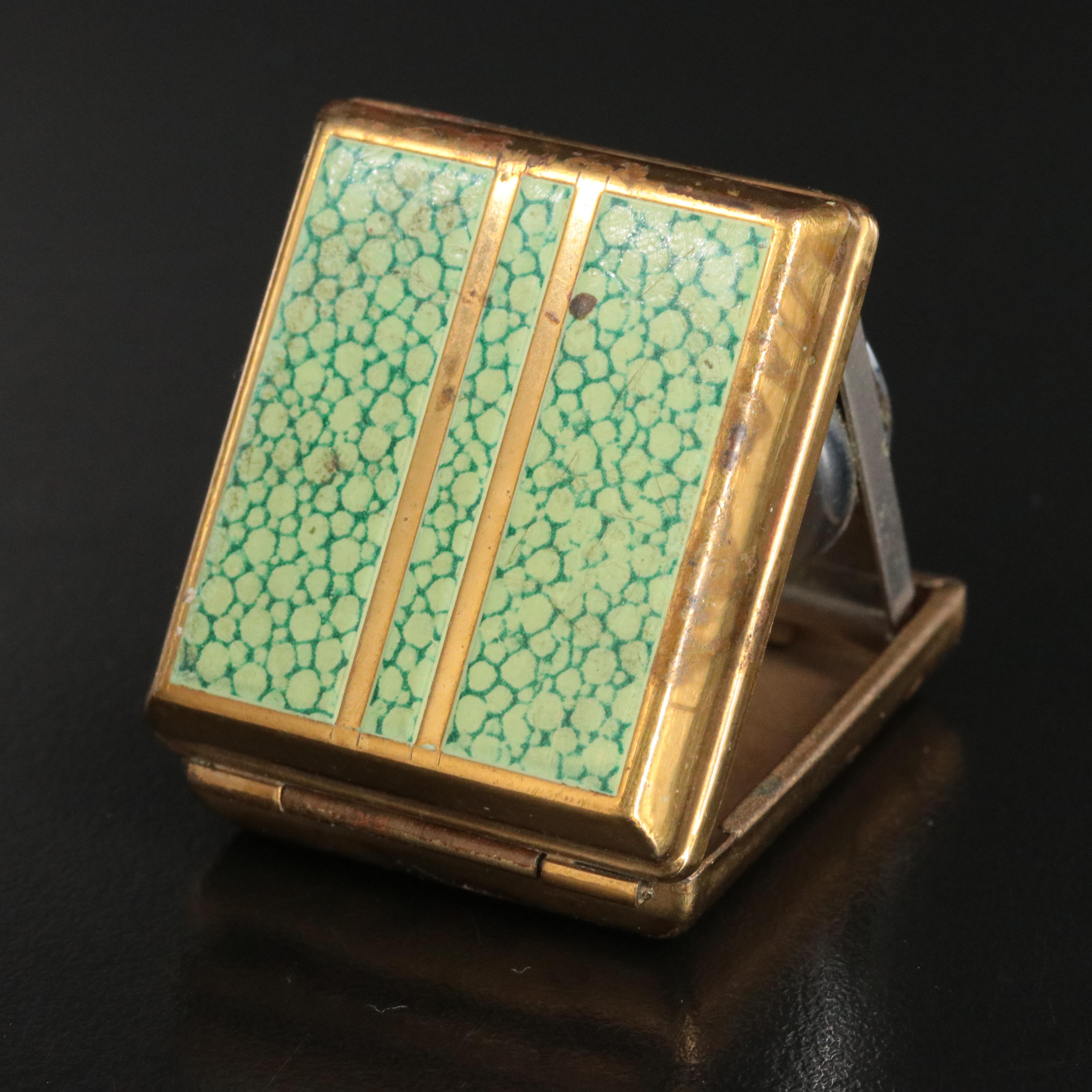 Vintage English Cased Swiss Made Stem Wind Travel Alarm Clock