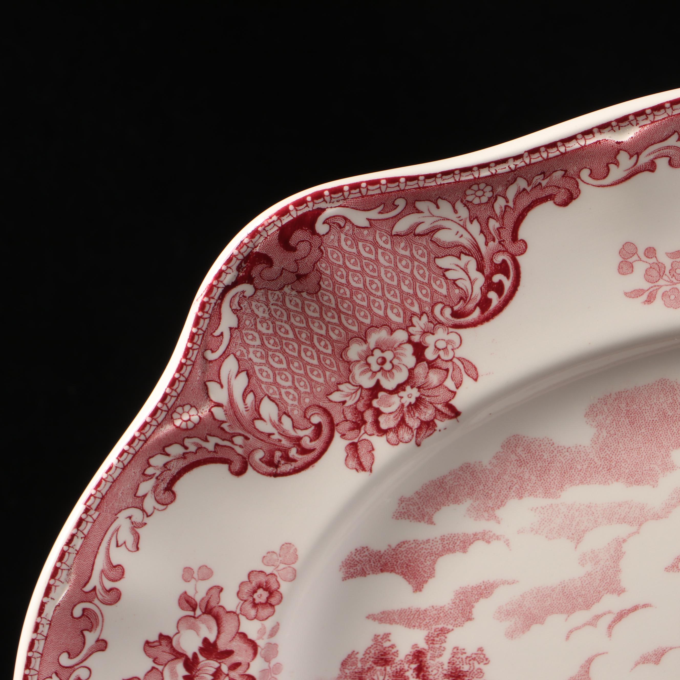 Johnson Bros "Old Britain Castles" Ceramic Serverware and Other Red Transferware