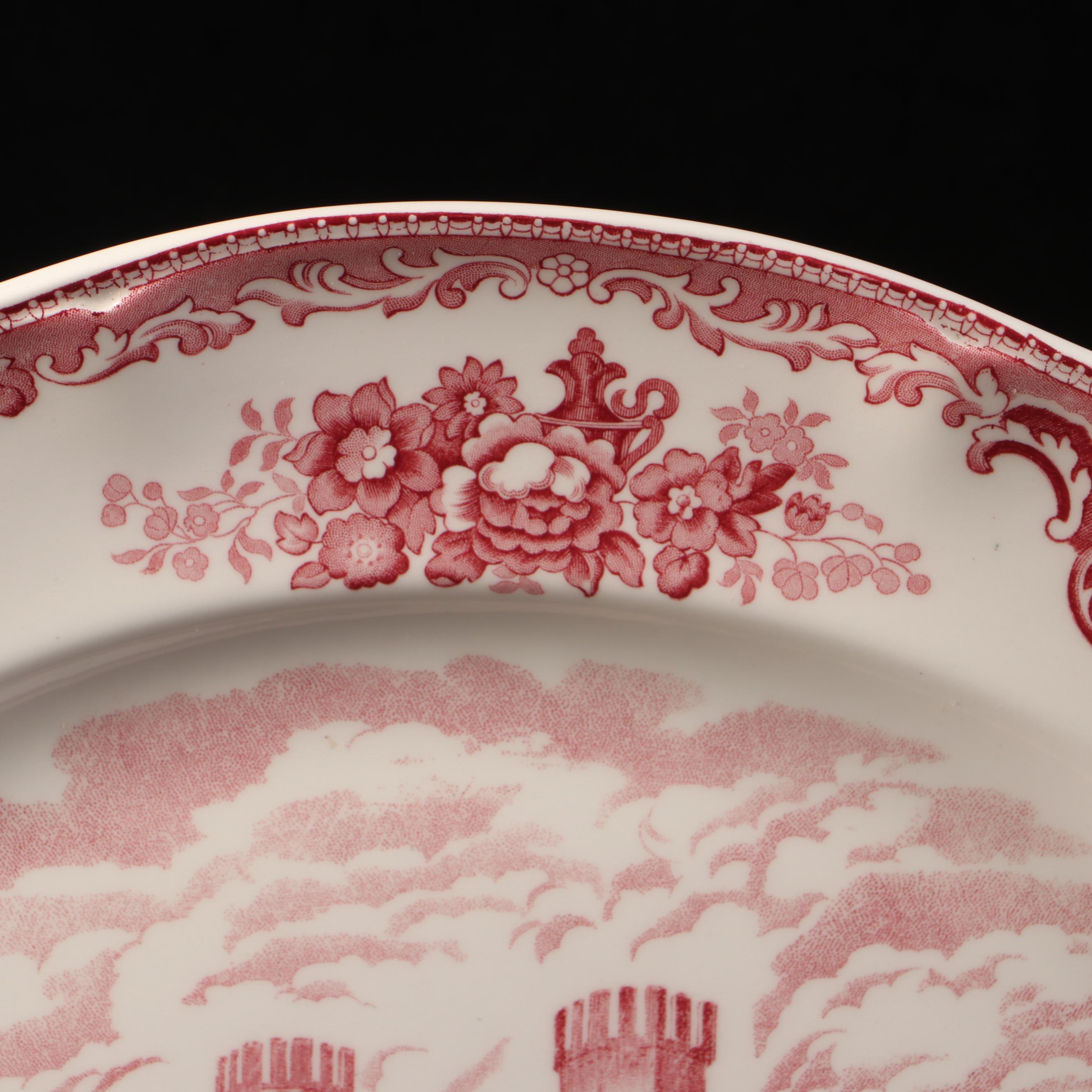 Johnson Bros "Old Britain Castles" Ceramic Serverware and Other Red Transferware