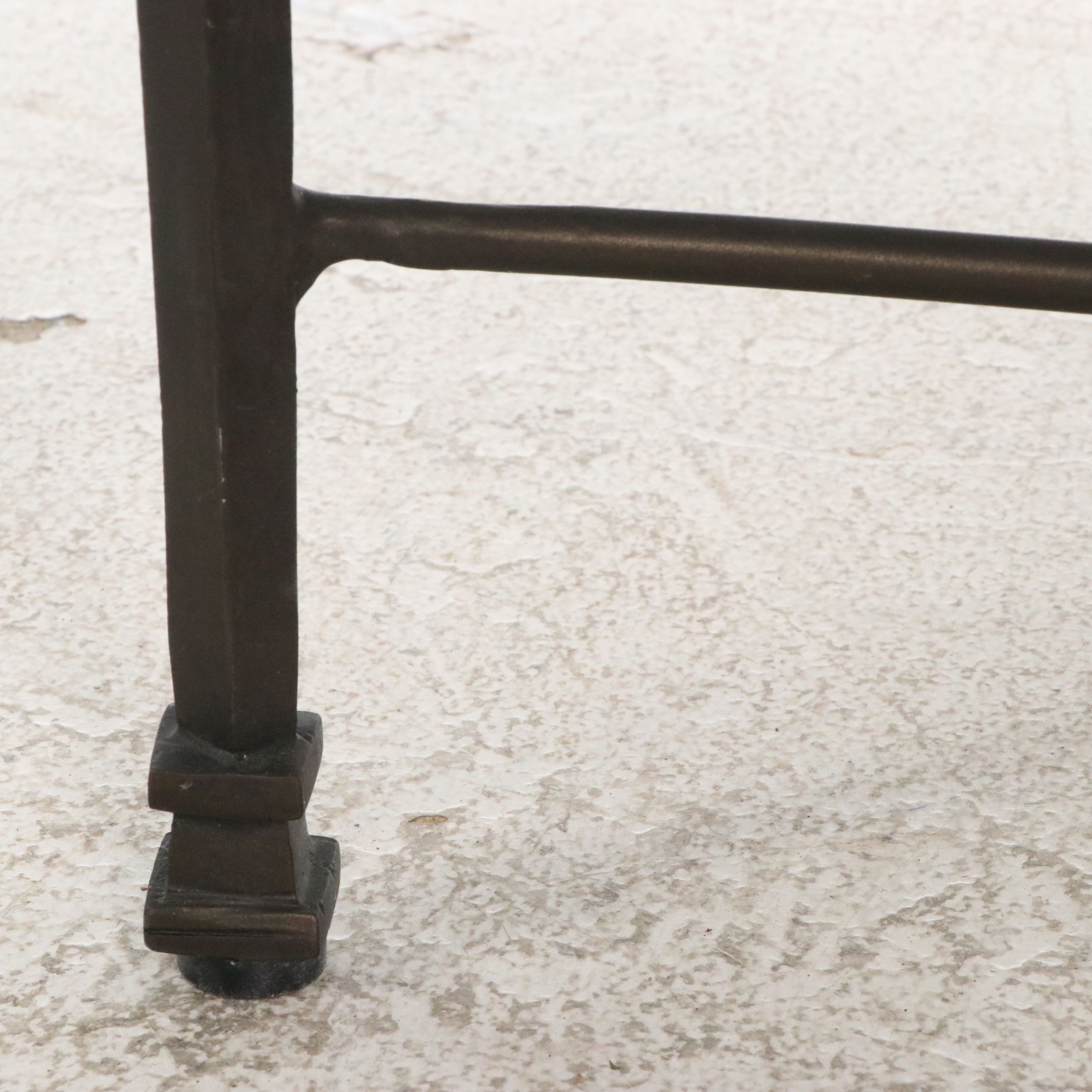 Pair of Woodard Landgrave Ceramic Tile Topped Metal Patio Tables