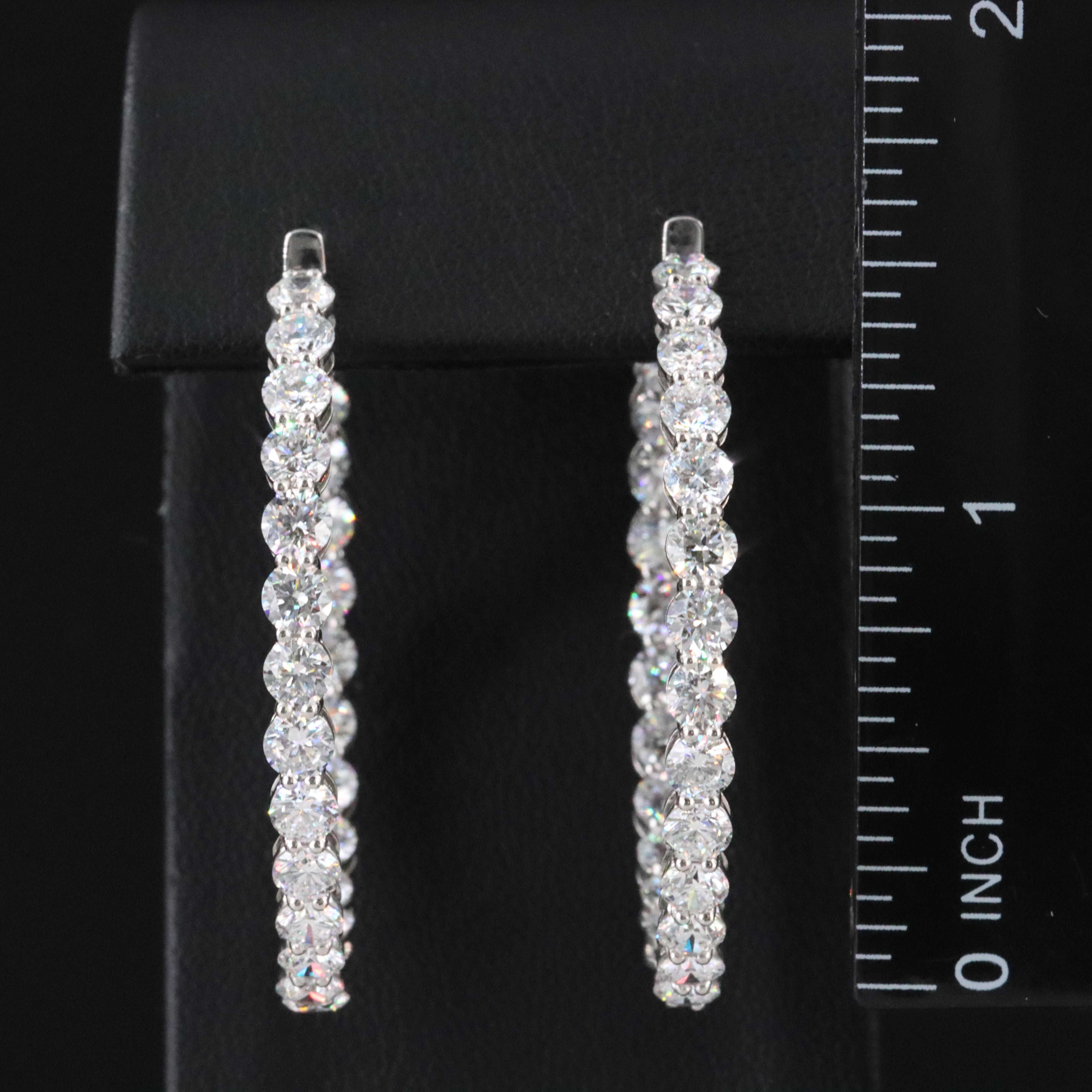 Platinum 8.95 CTW Lab Grown Diamond Inside Out Hoop Earrings