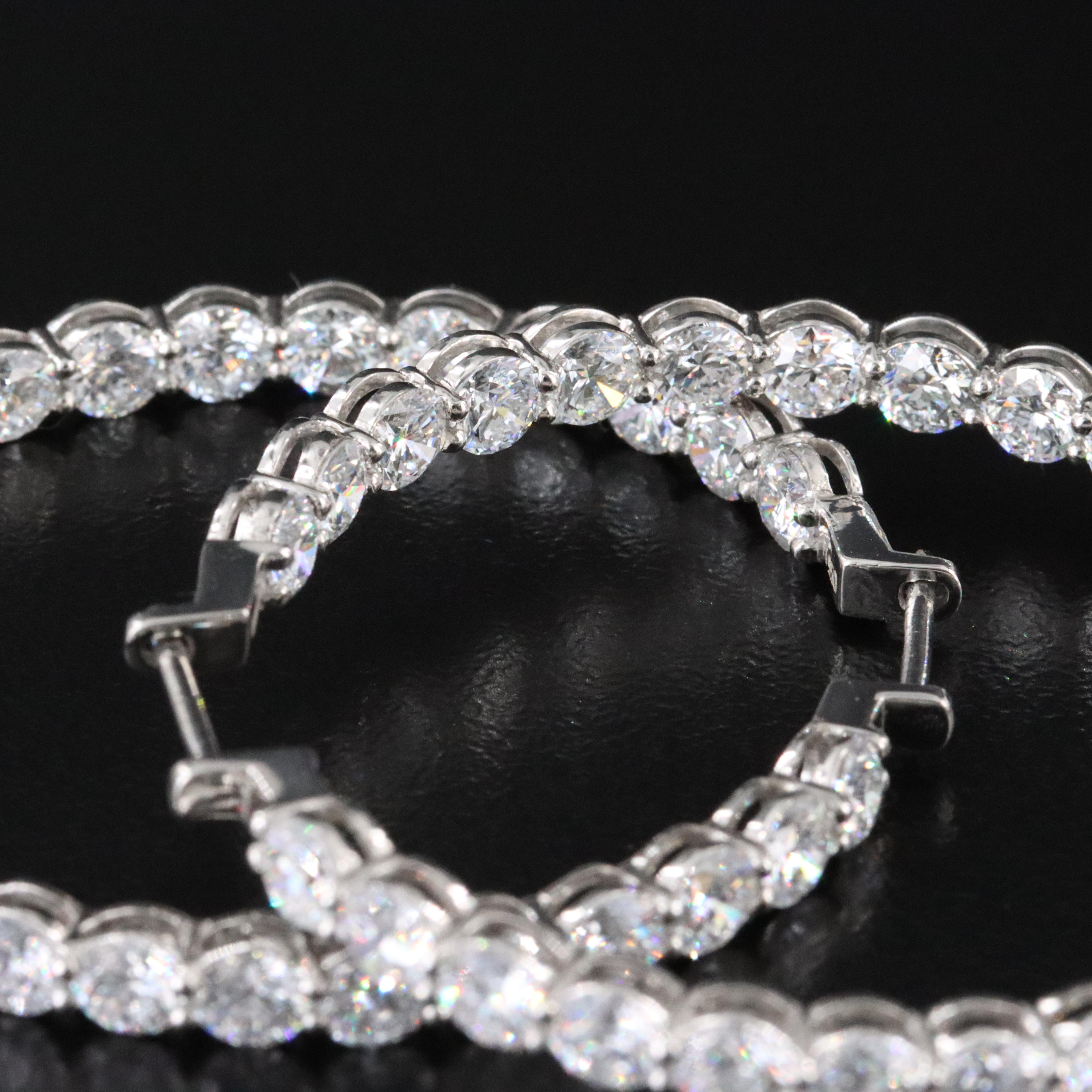 Platinum 8.95 CTW Lab Grown Diamond Inside Out Hoop Earrings