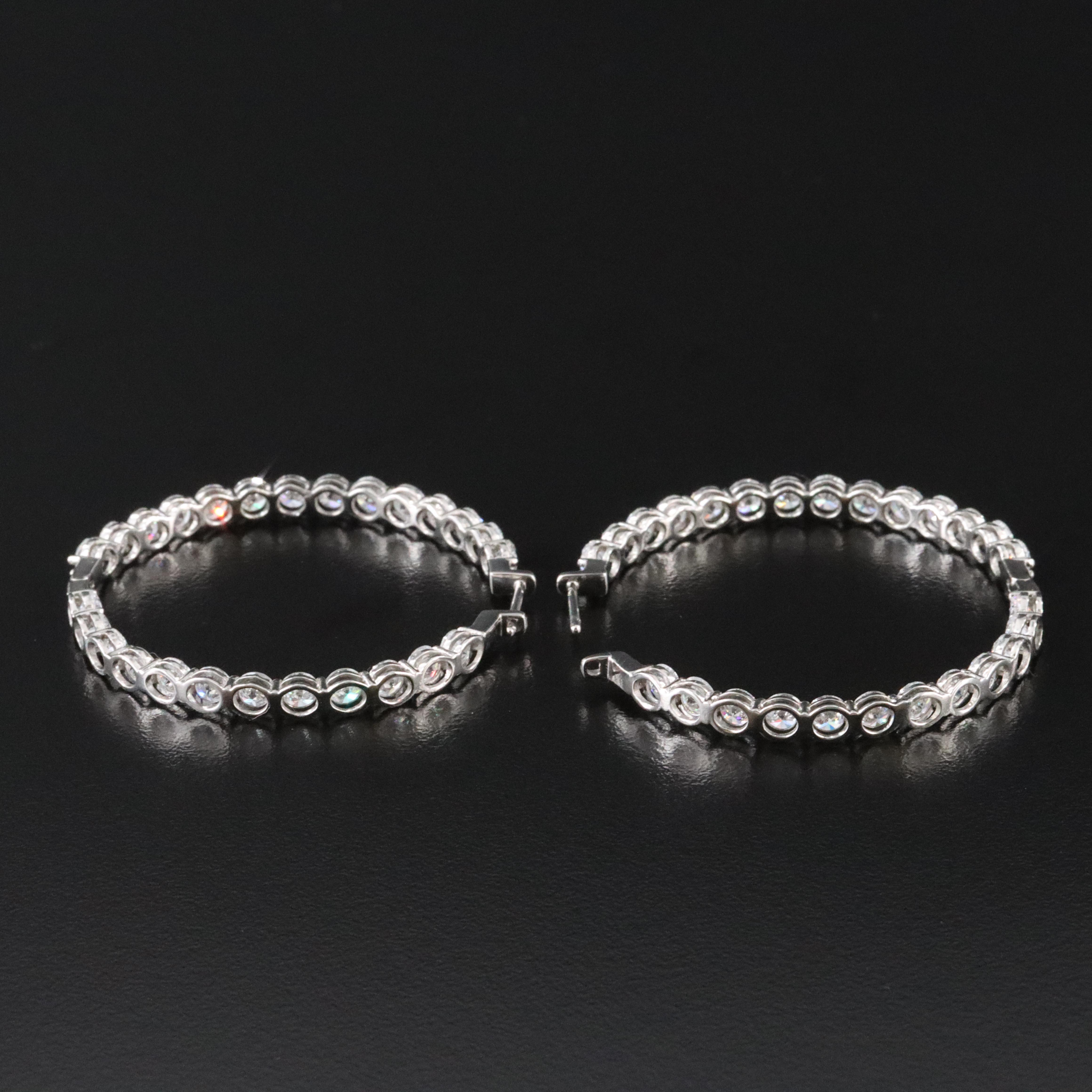 Platinum 8.95 CTW Lab Grown Diamond Inside Out Hoop Earrings