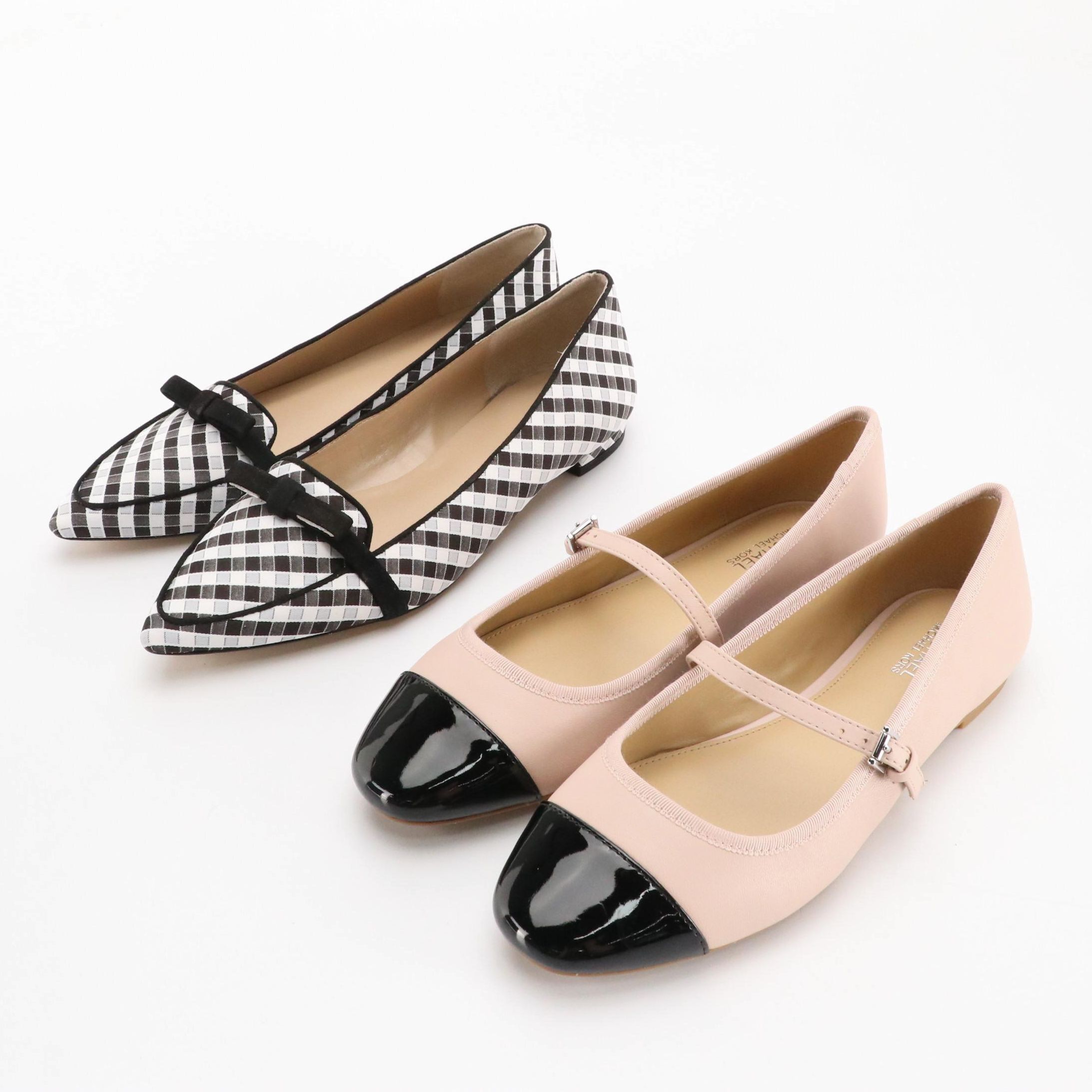 Ann Taylor Althea Gingham Bow and Michael Michel Kors Mae Flex Flats