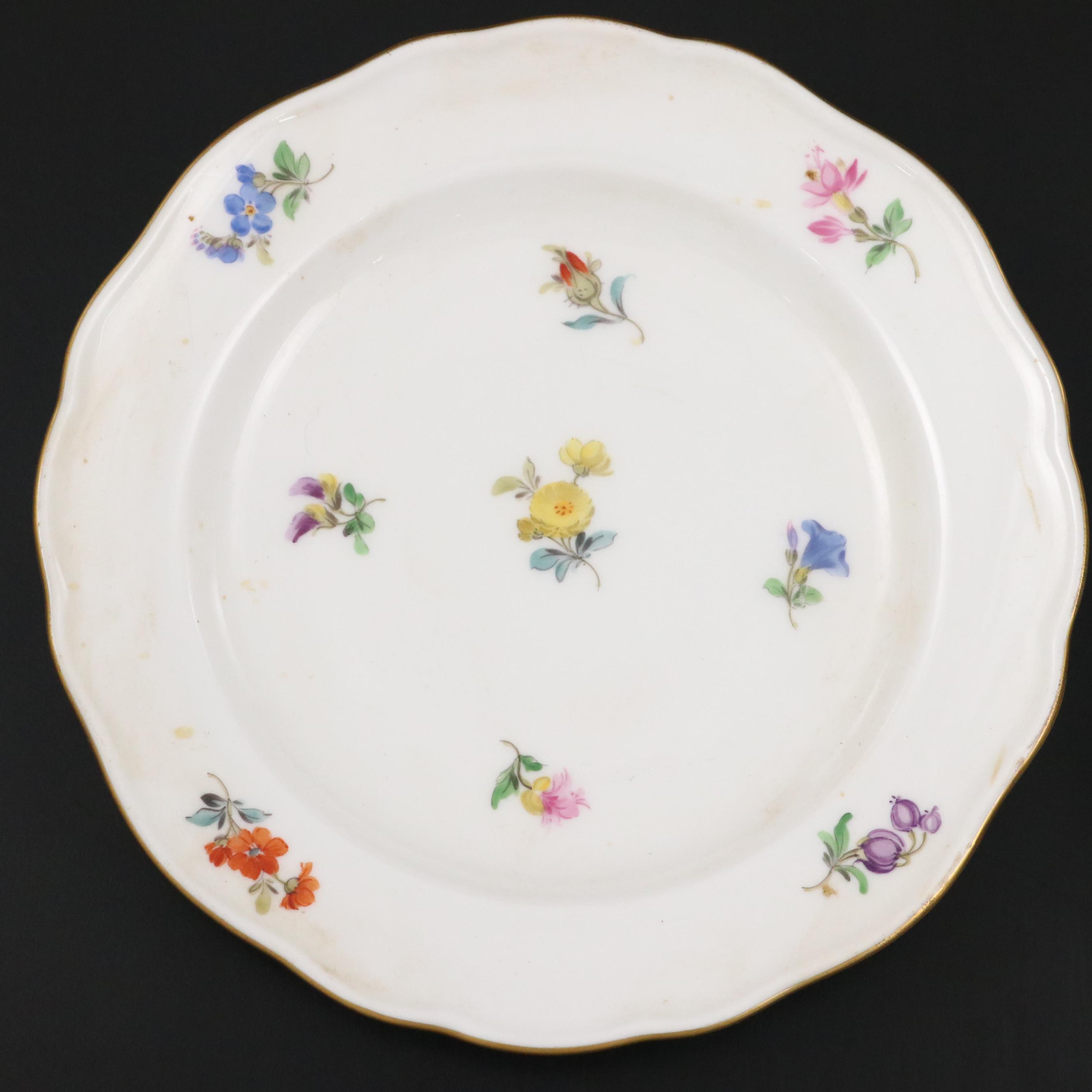 Meissen Porcelain Plate, Bowl, Ashtray, and More Table Accessories