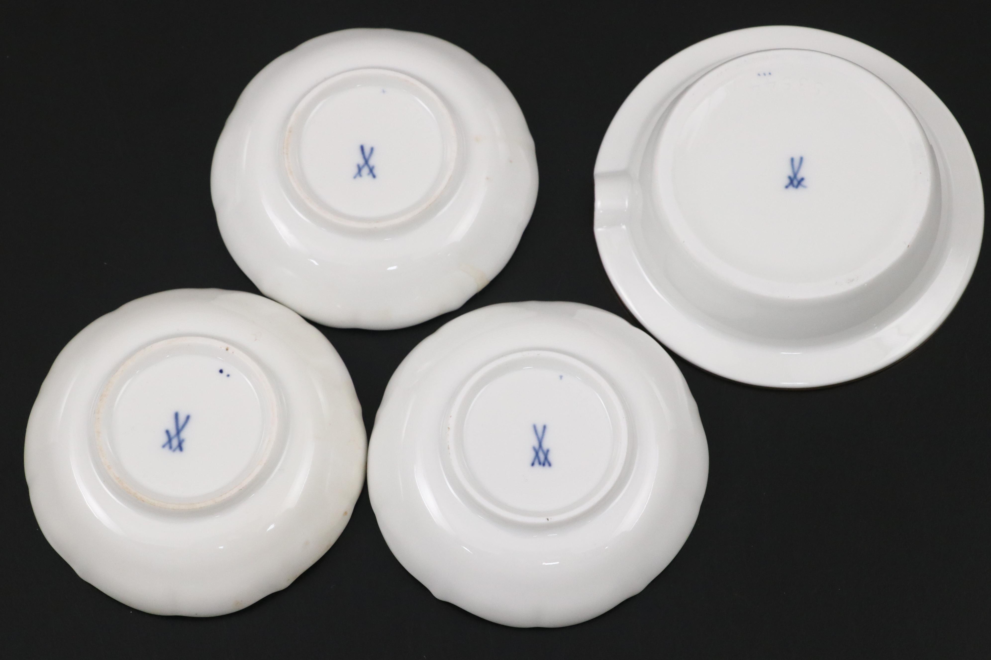 Meissen Porcelain Plate, Bowl, Ashtray, and More Table Accessories