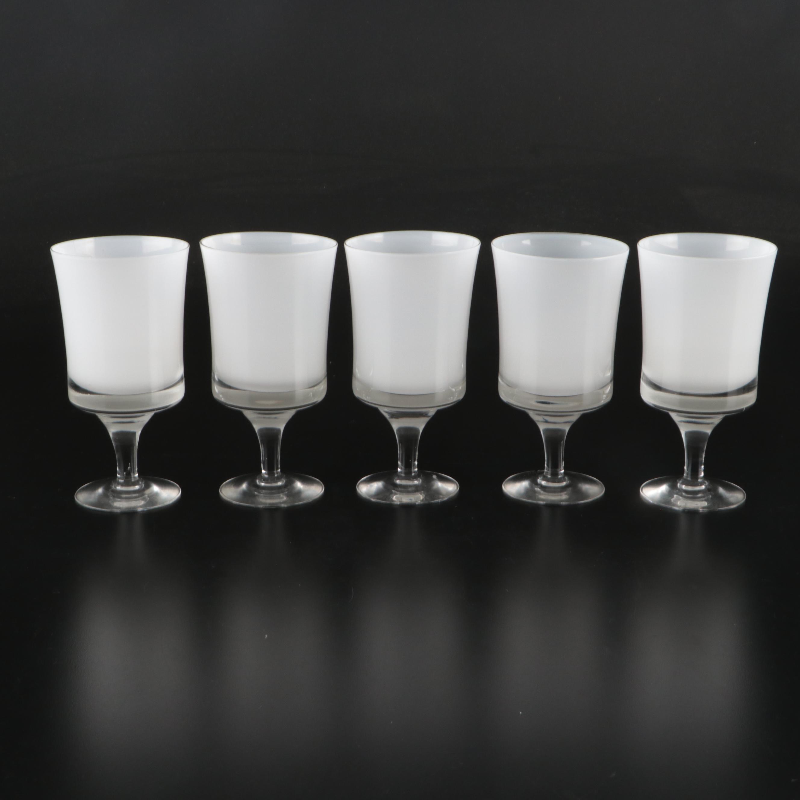 Denby "Mirage White" Blown Glass Water Goblets