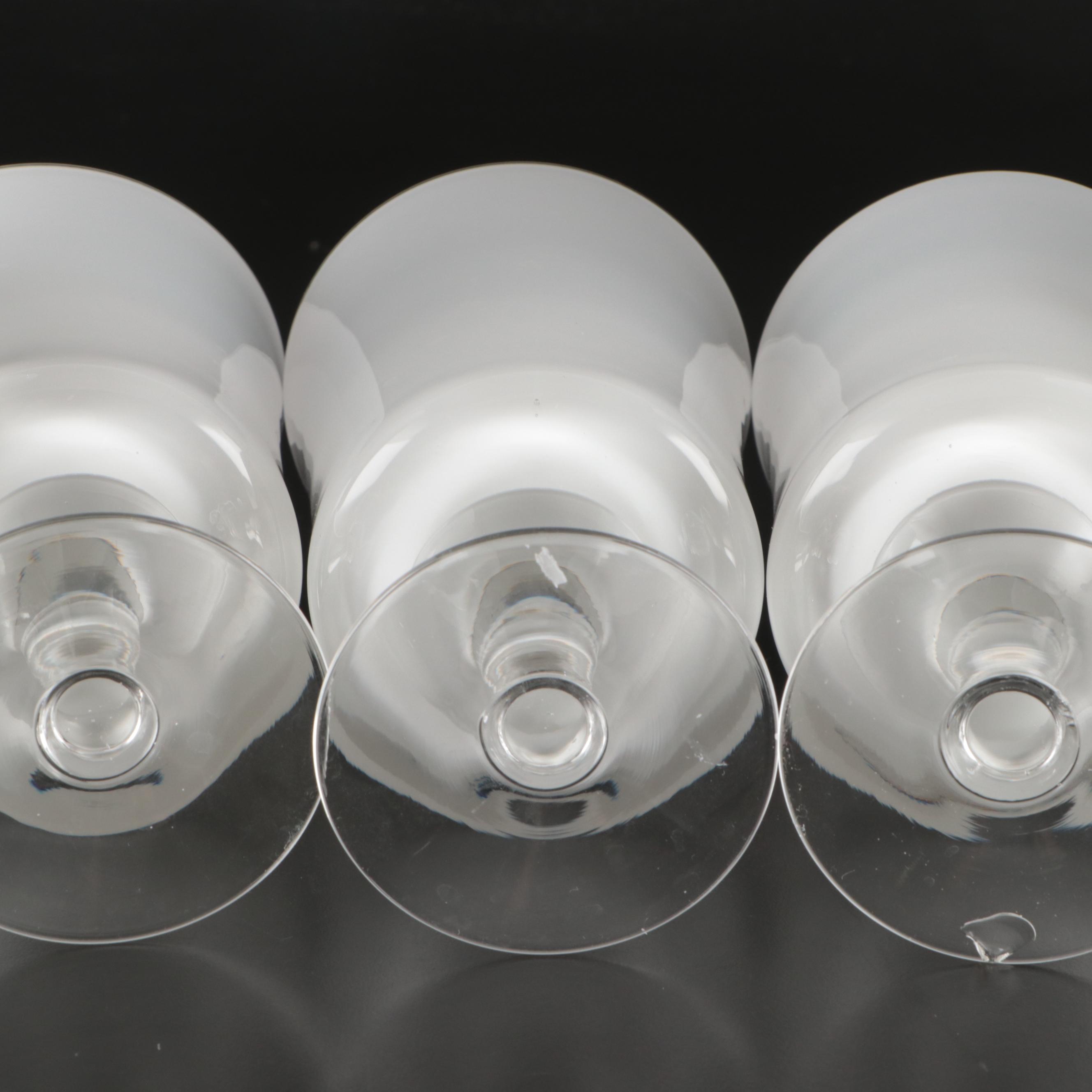 Denby "Mirage White" Blown Glass Water Goblets