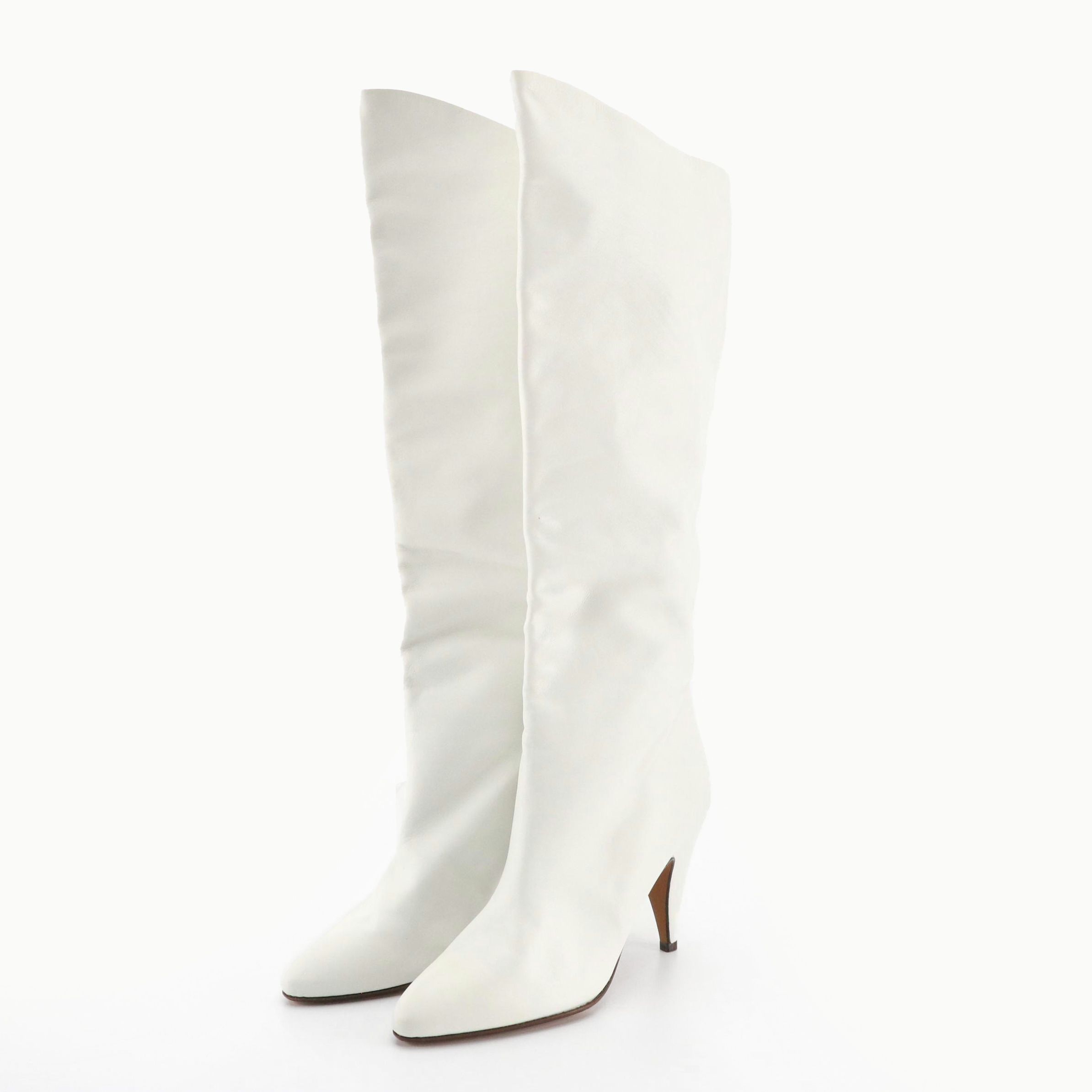 Alberto D. Molina White Leather Boots