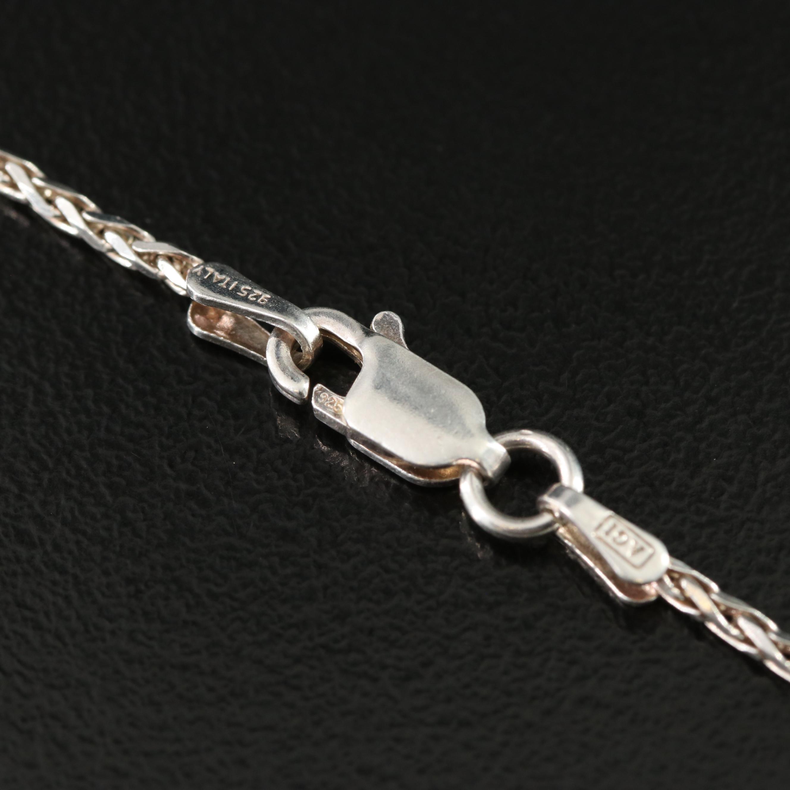 Sterling Guilloché Enamel Locket Necklace